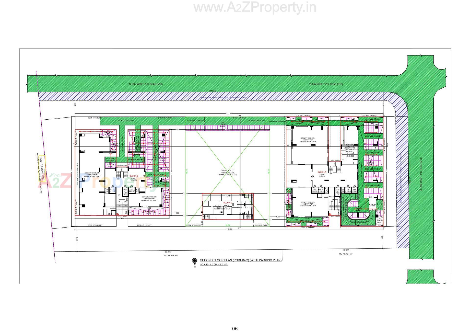 Layout of real estate project The Kimana Towers located at Ambali, Ahmedabad, Gujarat