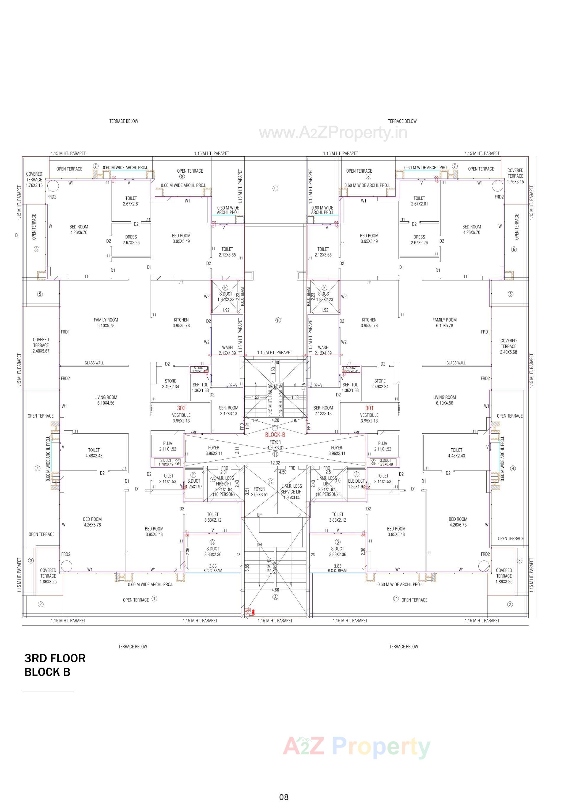 Layout of real estate project The Kimana Towers located at Ambali, Ahmedabad, Gujarat