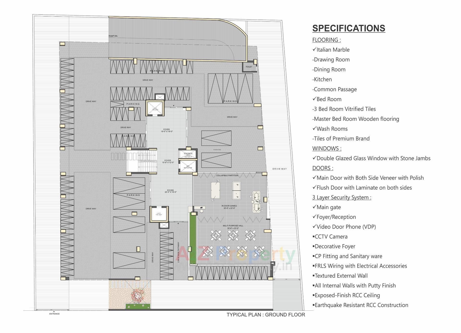Layout of real estate project The Life located at Ellisbridge, Ahmedabad, Gujarat