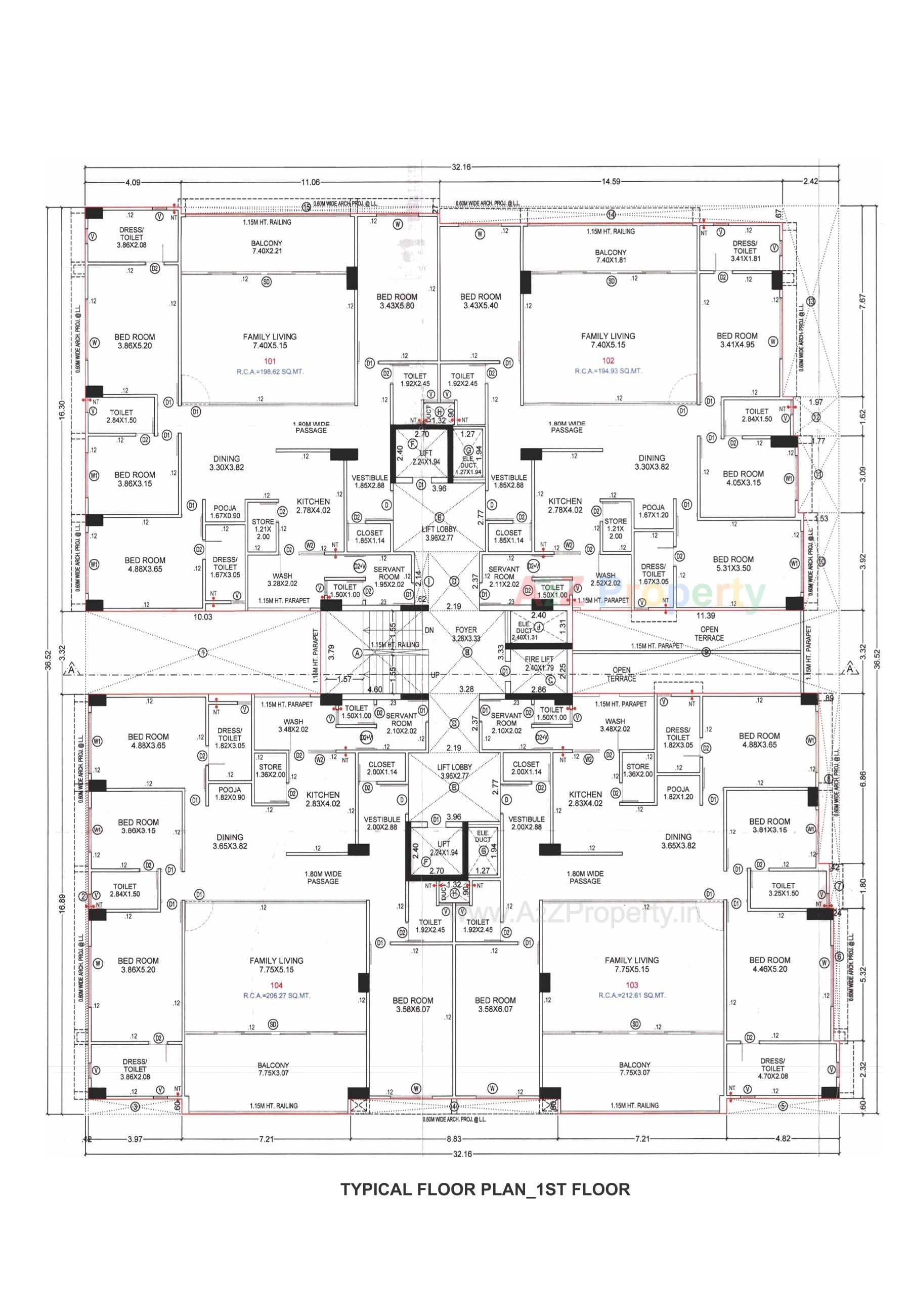 Layout of real estate project The Life located at Ellisbridge, Ahmedabad, Gujarat
