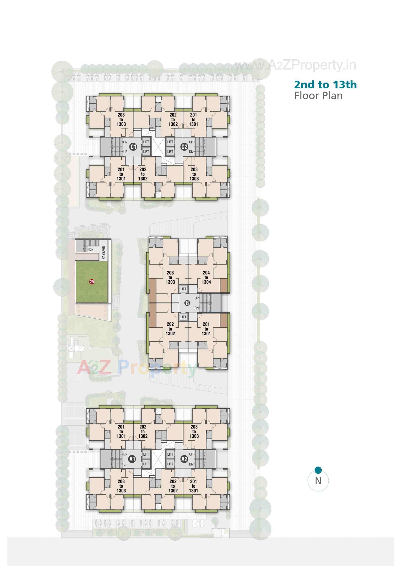 Layout of real estate project The Skylark located at Nikol, Ahmedabad, Gujarat