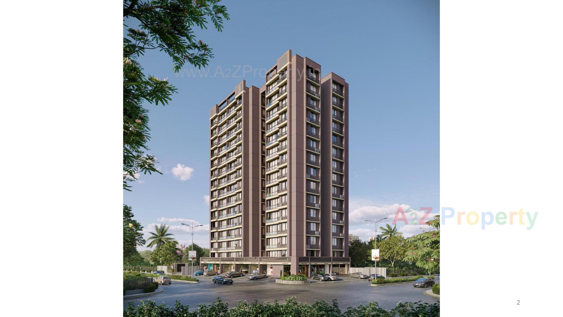 3D Elevation of real estate project The Skyler located at Bhadaj, Ahmedabad, Gujarat