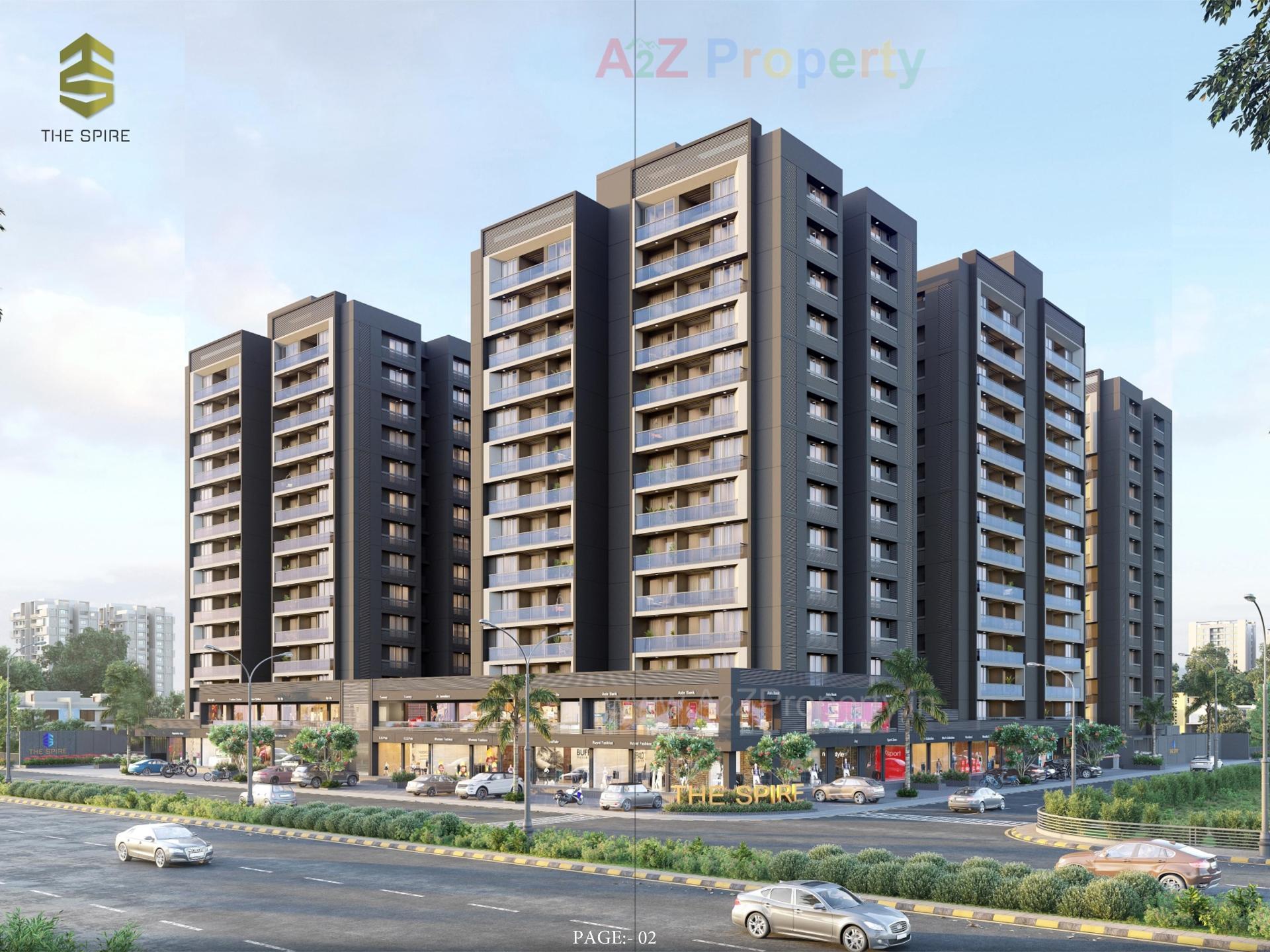 3D Elevation of real estate project The Spire located at Bhadaj, Ahmedabad, Gujarat