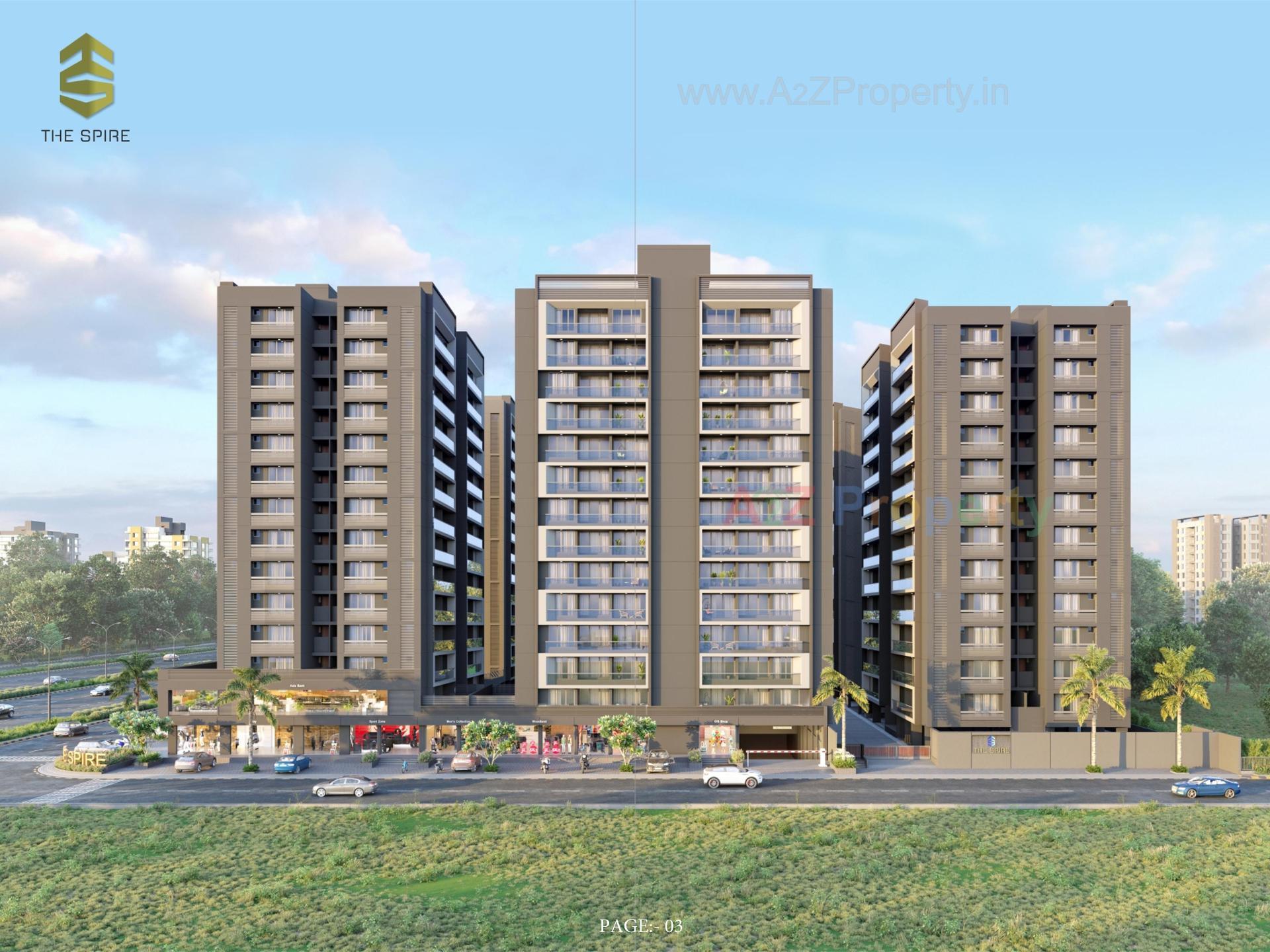 3D Elevation of real estate project The Spire located at Bhadaj, Ahmedabad, Gujarat