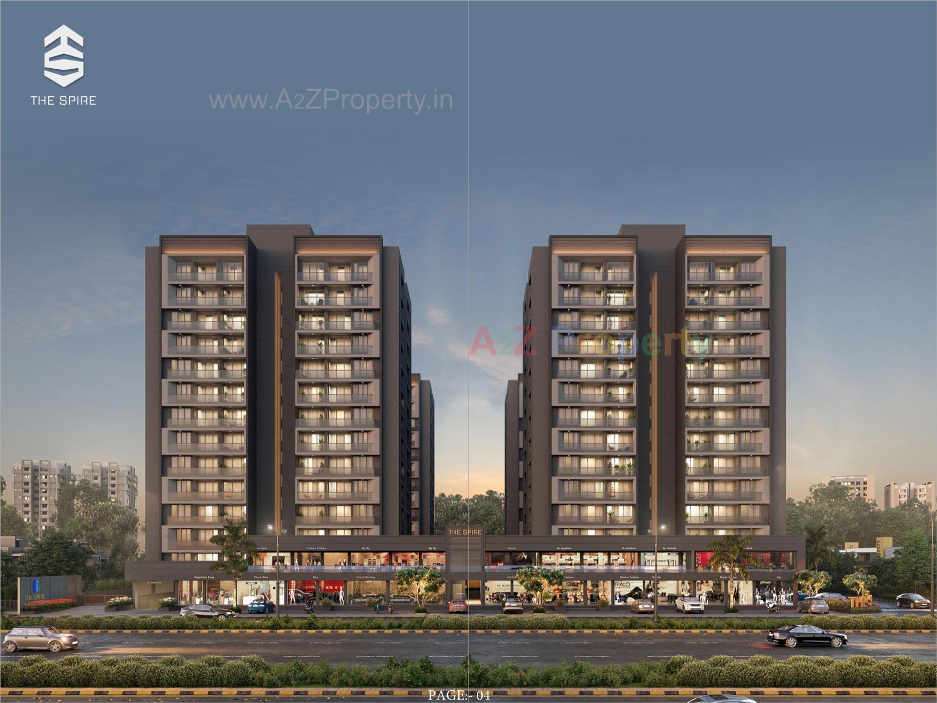 3D Elevation of real estate project The Spire located at Bhadaj, Ahmedabad, Gujarat