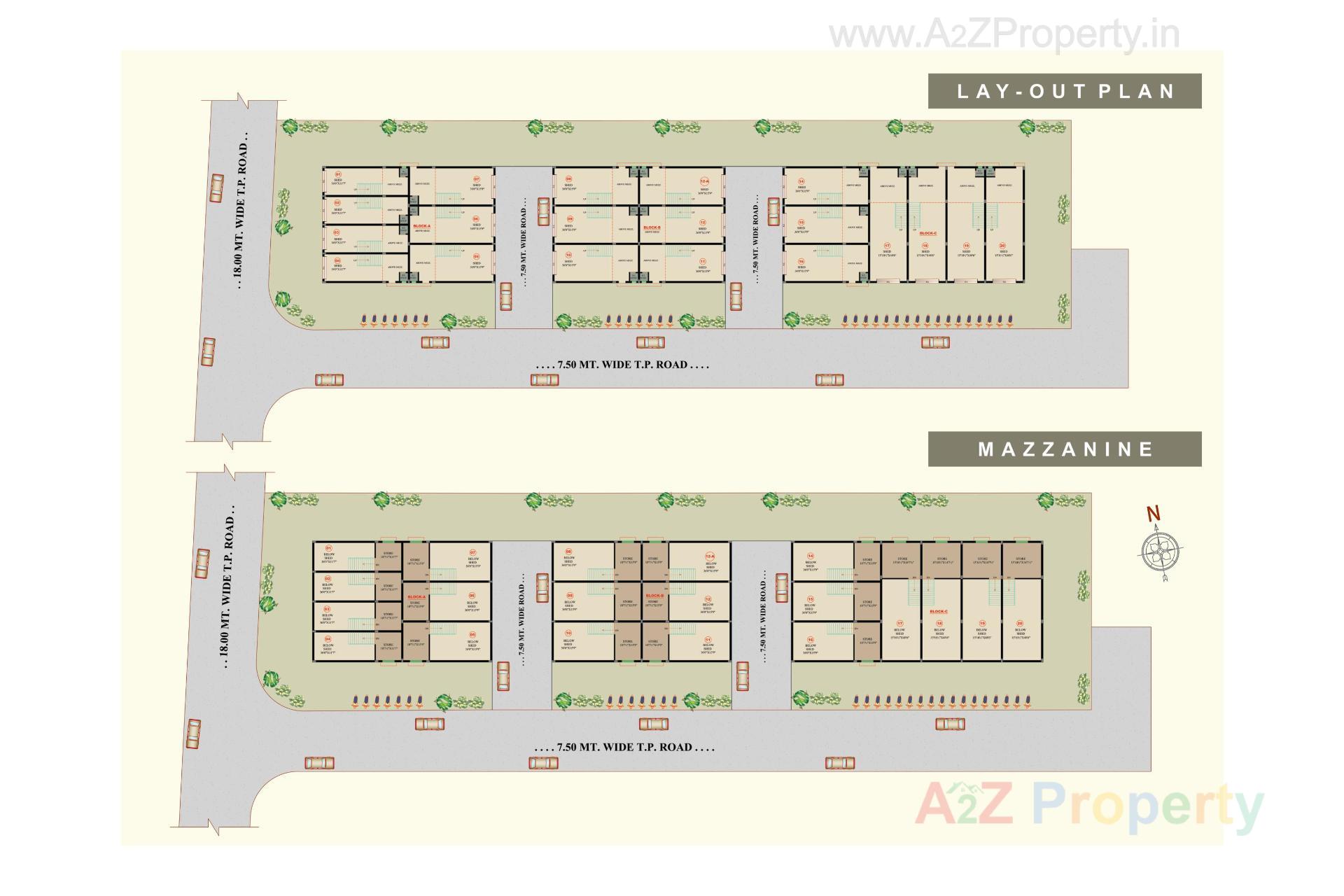 Layout of real estate project The Sun Industrial Park located at Kathwada, Ahmedabad, Gujarat