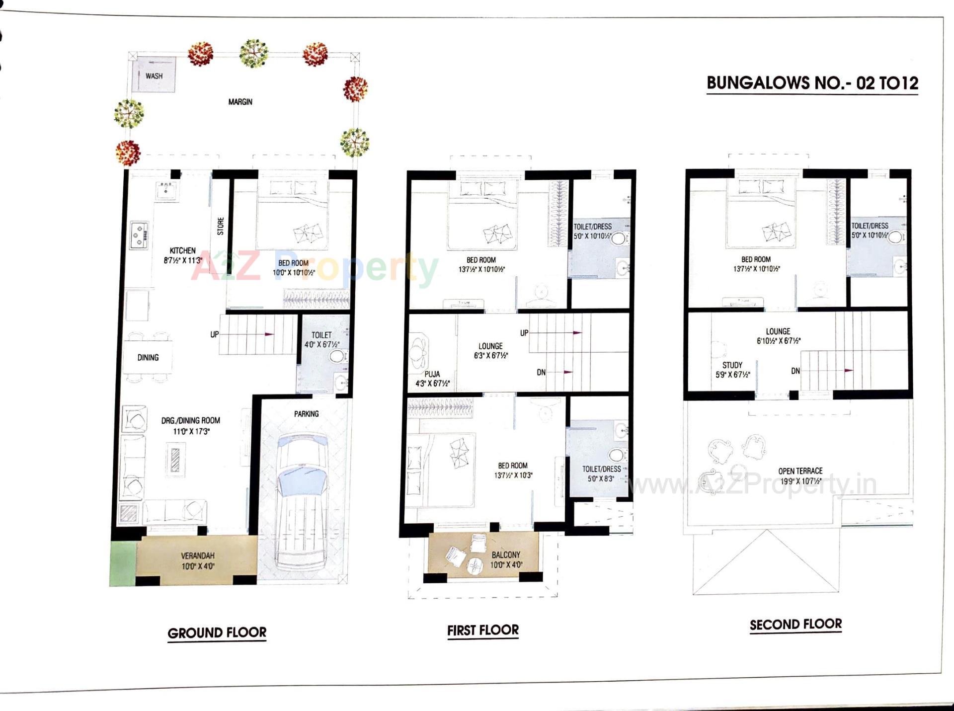 Layout of real estate project The Willows located at Hathijan, Ahmedabad, Gujarat