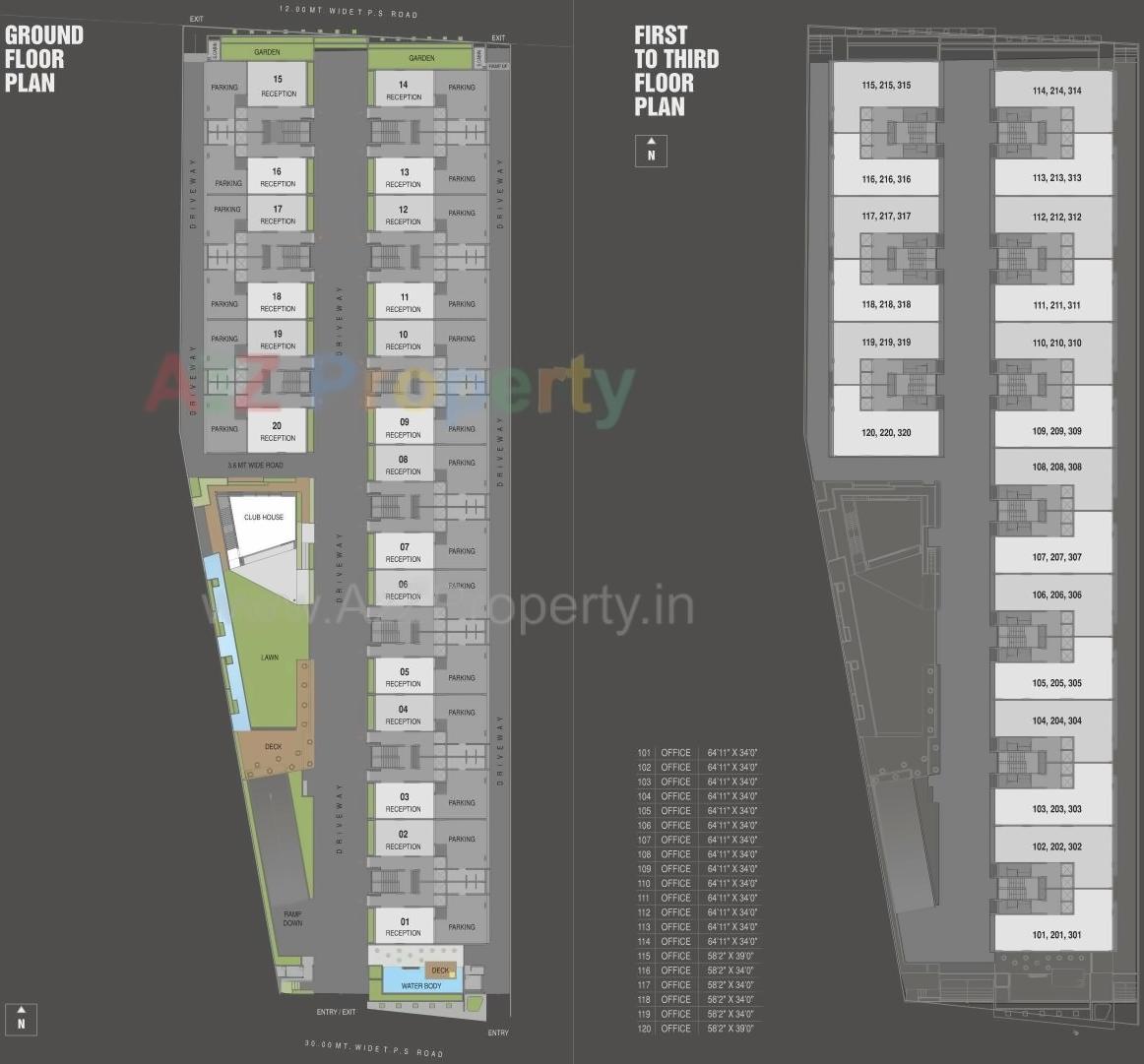 Layout of real estate project Times Corporate Park located at Thaltej, Ahmedabad, Gujarat