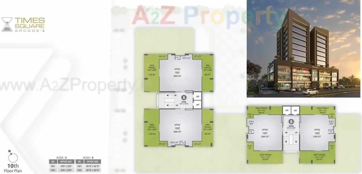 Layout of real estate project Times Square Arcade located at City, Ahmedabad, Gujarat