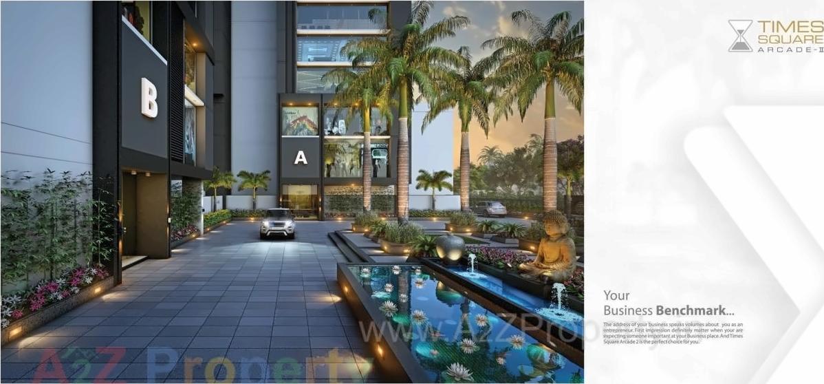 3D Elevation of real estate project Times Square Arcade located at City, Ahmedabad, Gujarat