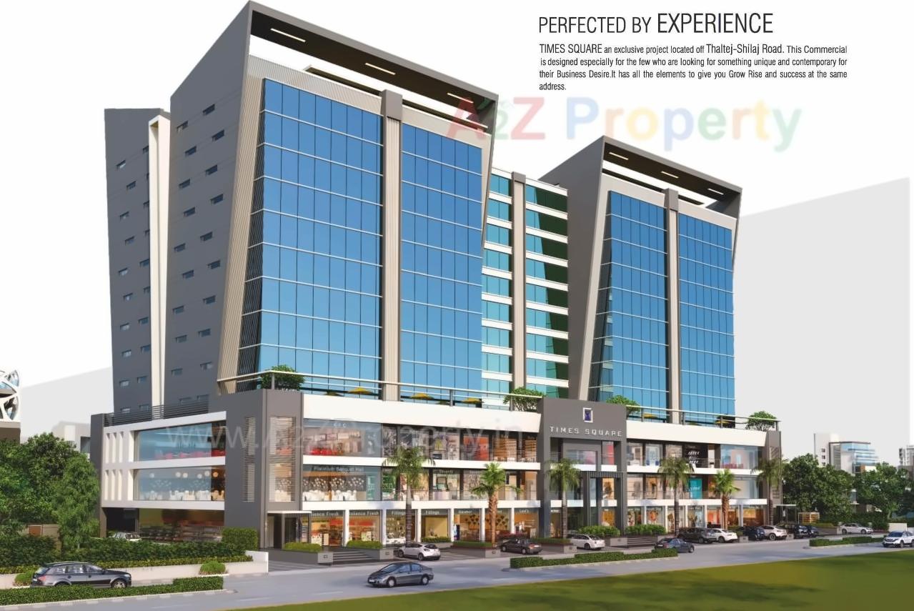 3D Elevation of real estate project Times Square Arcade located at Thaltej, Ahmedabad, Gujarat