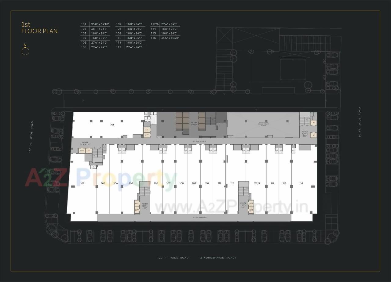 Layout of real estate project Times Square Grand located at Thaltej, Ahmedabad, Gujarat