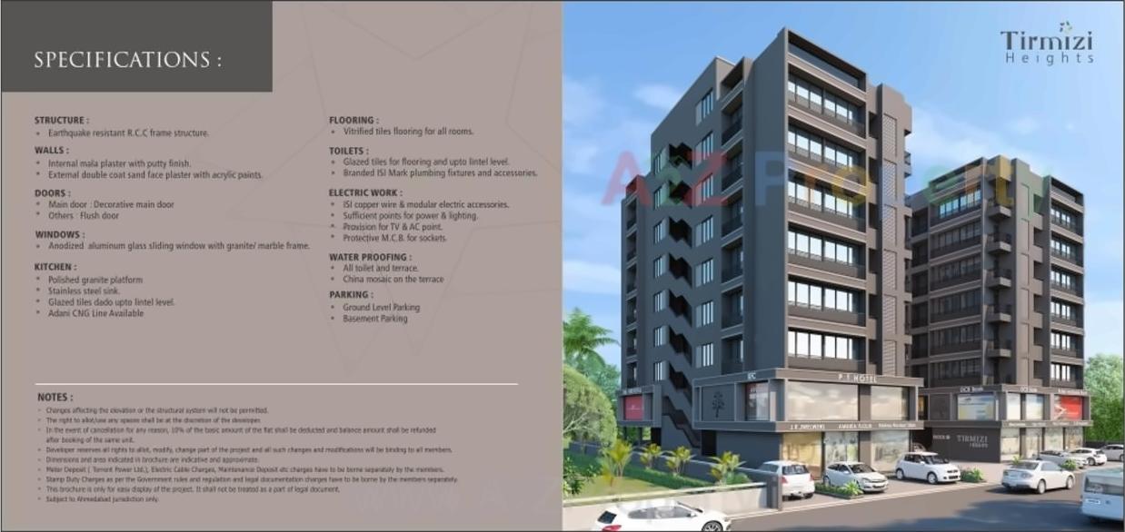 3D Elevation of real estate project Tirmizi Hieghts located at City, Ahmedabad, Gujarat