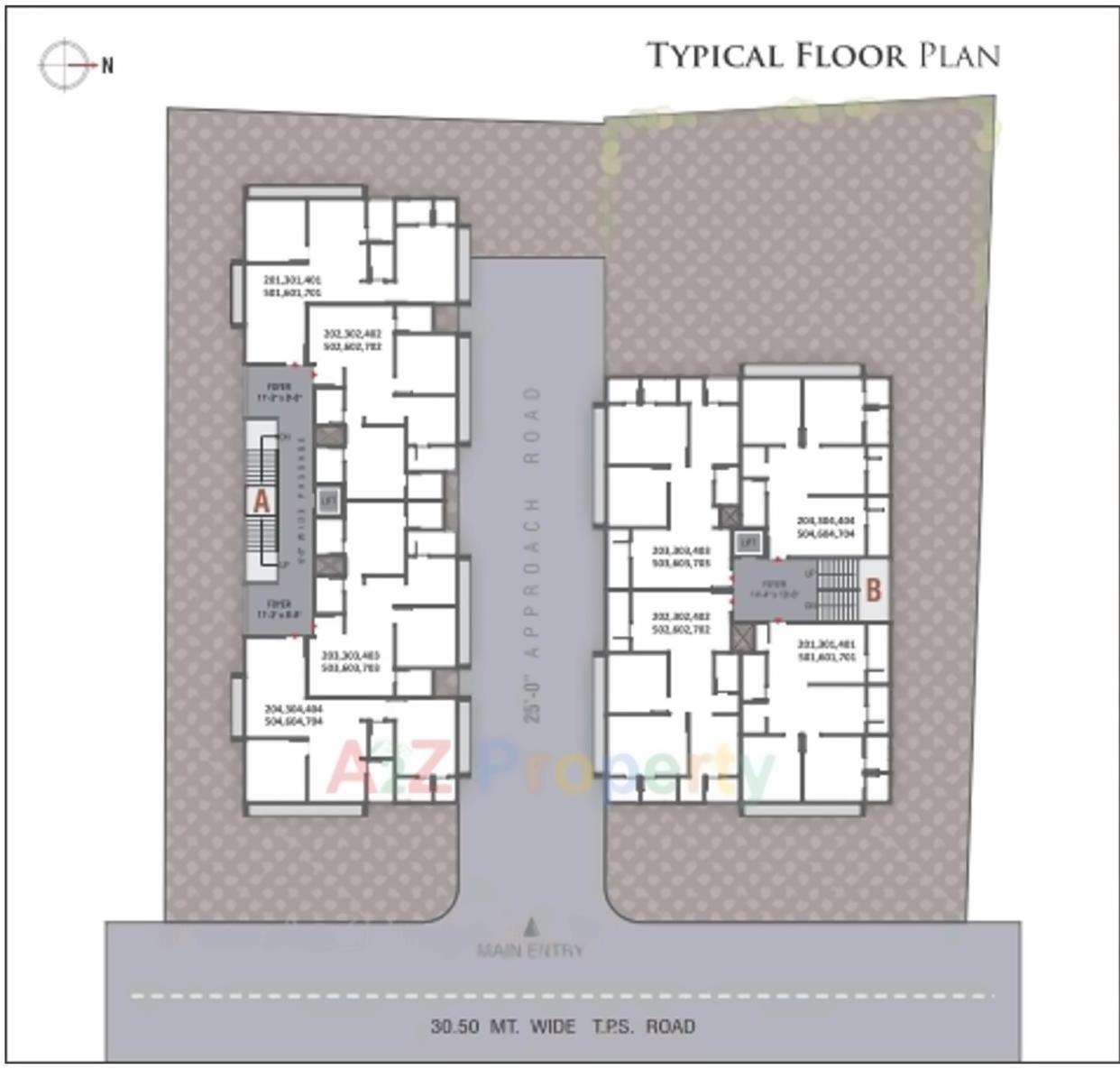 Layout of real estate project Tirmizi Hieghts located at City, Ahmedabad, Gujarat