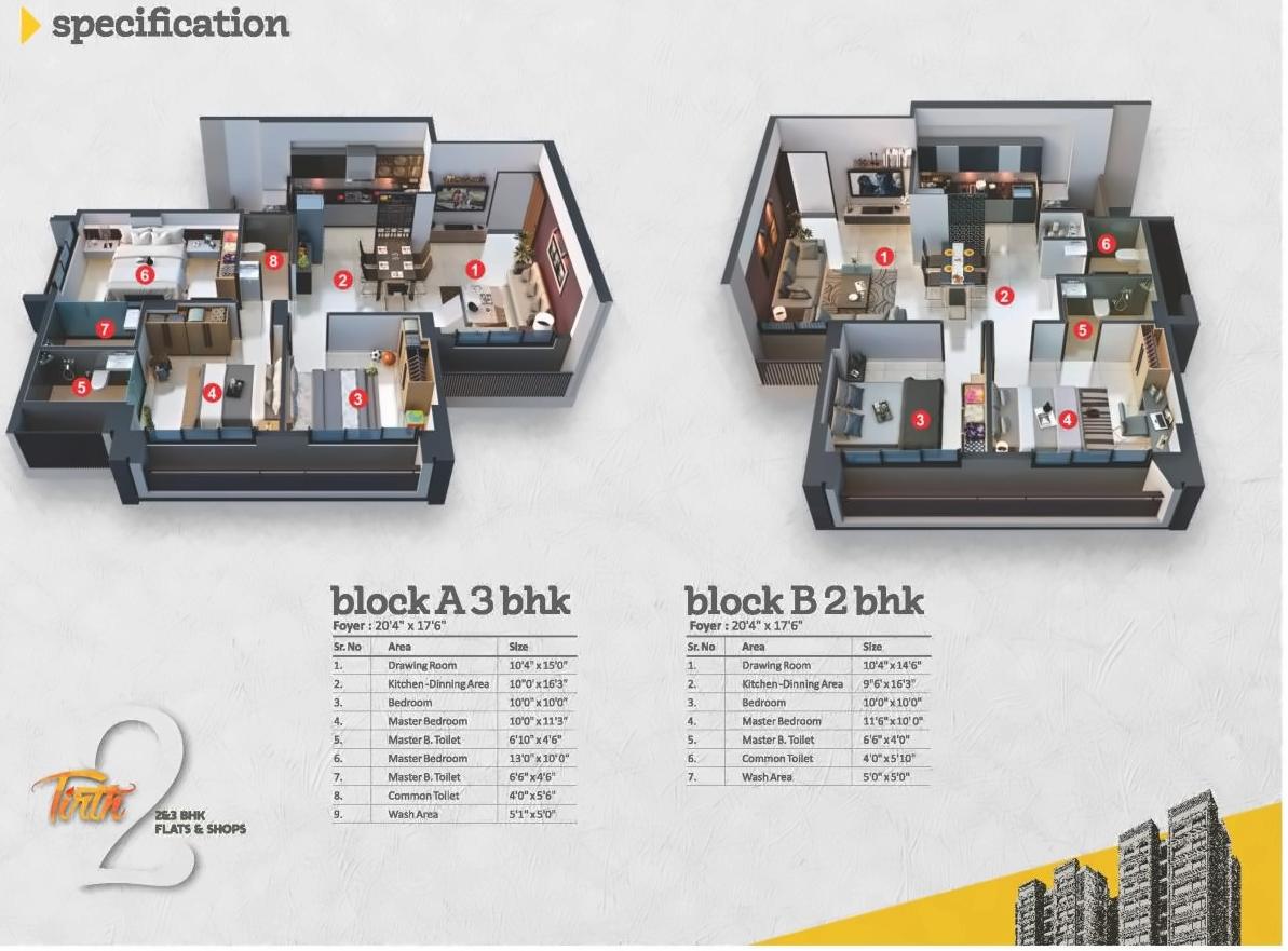 Layout of real estate project Tirth located at Vatva, Ahmedabad, Gujarat