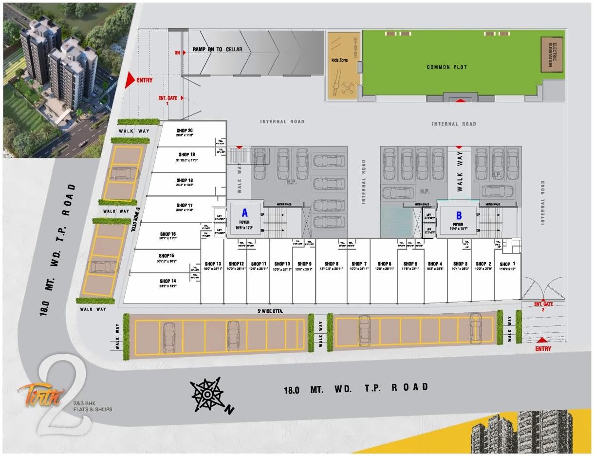 Layout of real estate project Tirth located at Vatva, Ahmedabad, Gujarat