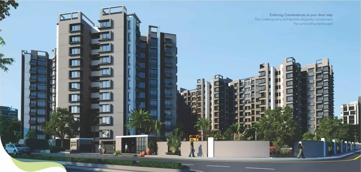 3D Elevation of real estate project Tirupati Aakruti Greenz located at Chharodi, Ahmedabad, Gujarat