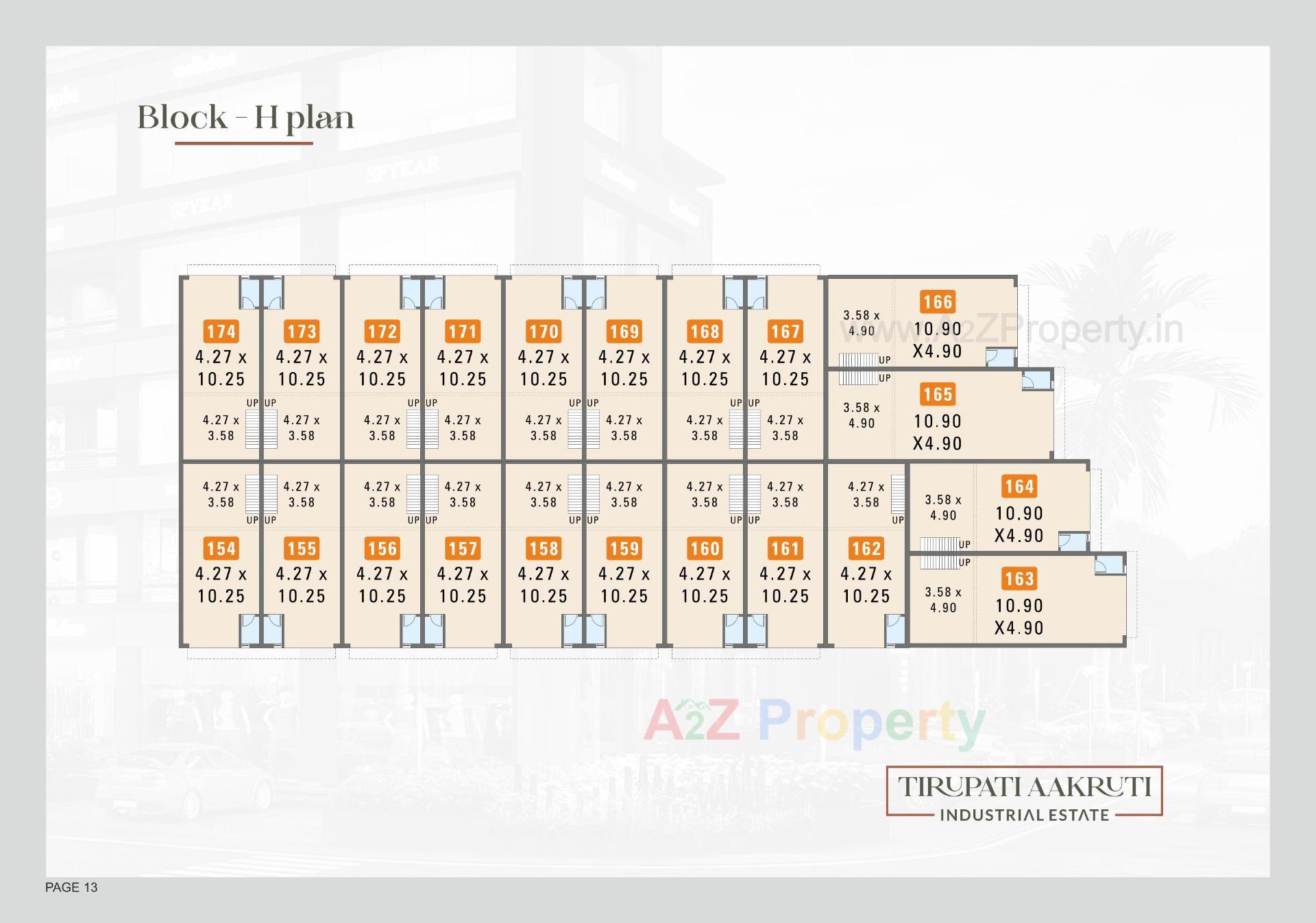 Layout of real estate project Tirupati Aakruti Industrial Estate located at Odhav, Ahmedabad, Gujarat