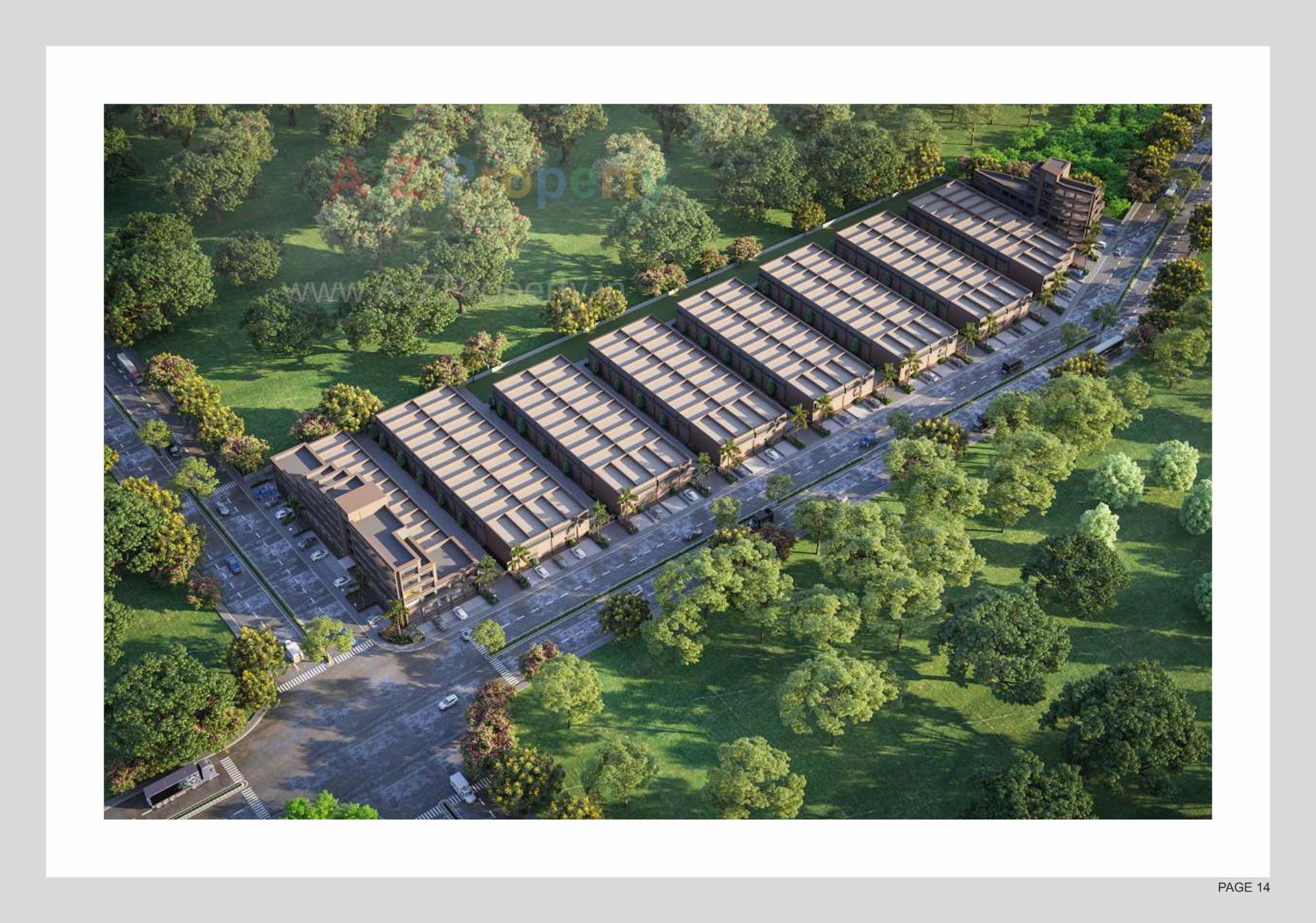 3D Elevation of real estate project Tirupati Aakruti Industrial Estate located at Odhav, Ahmedabad, Gujarat