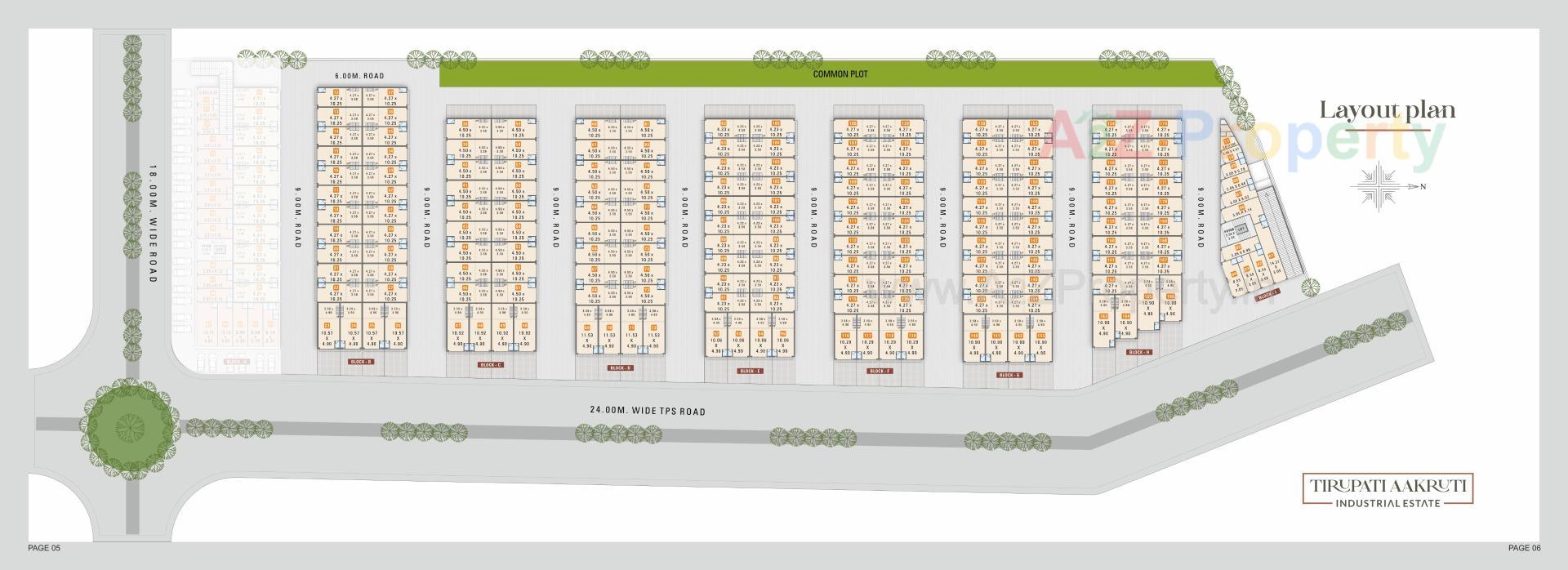 Layout of real estate project Tirupati Aakruti Industrial Estate located at Odhav, Ahmedabad, Gujarat