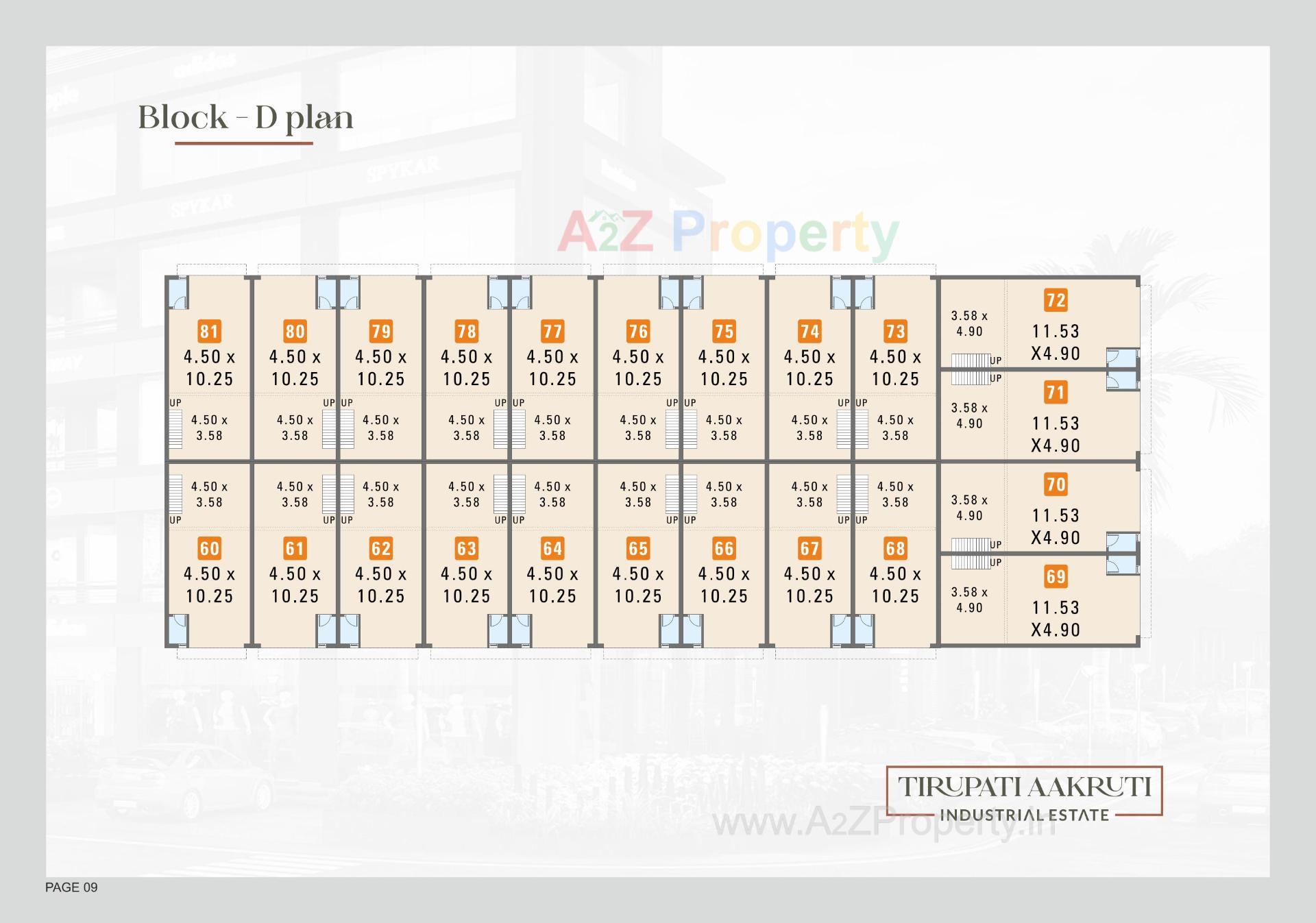 Layout of real estate project Tirupati Aakruti Industrial Estate located at Odhav, Ahmedabad, Gujarat