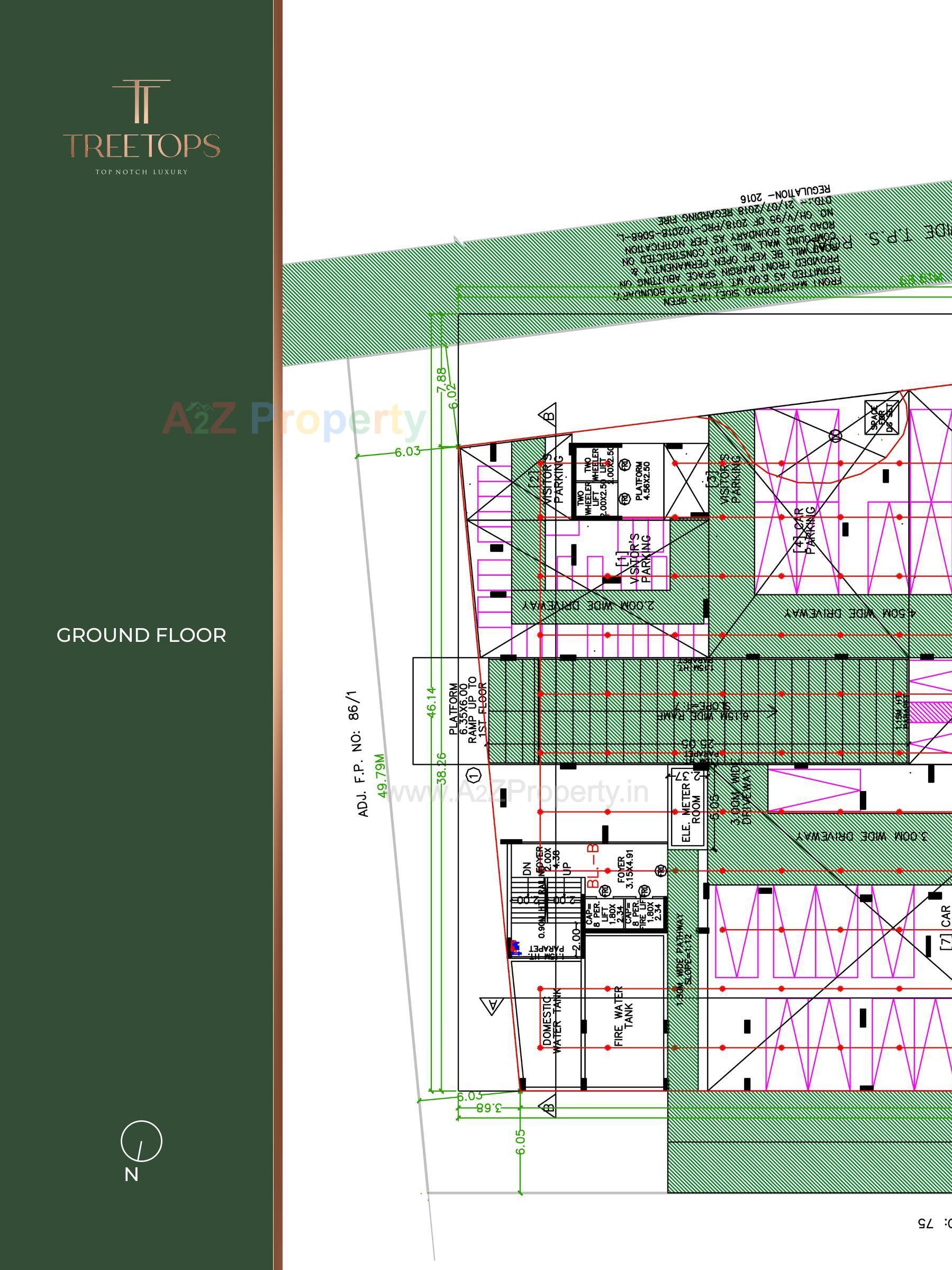 Layout of real estate project Treetop located at Thaltej, Ahmedabad, Gujarat