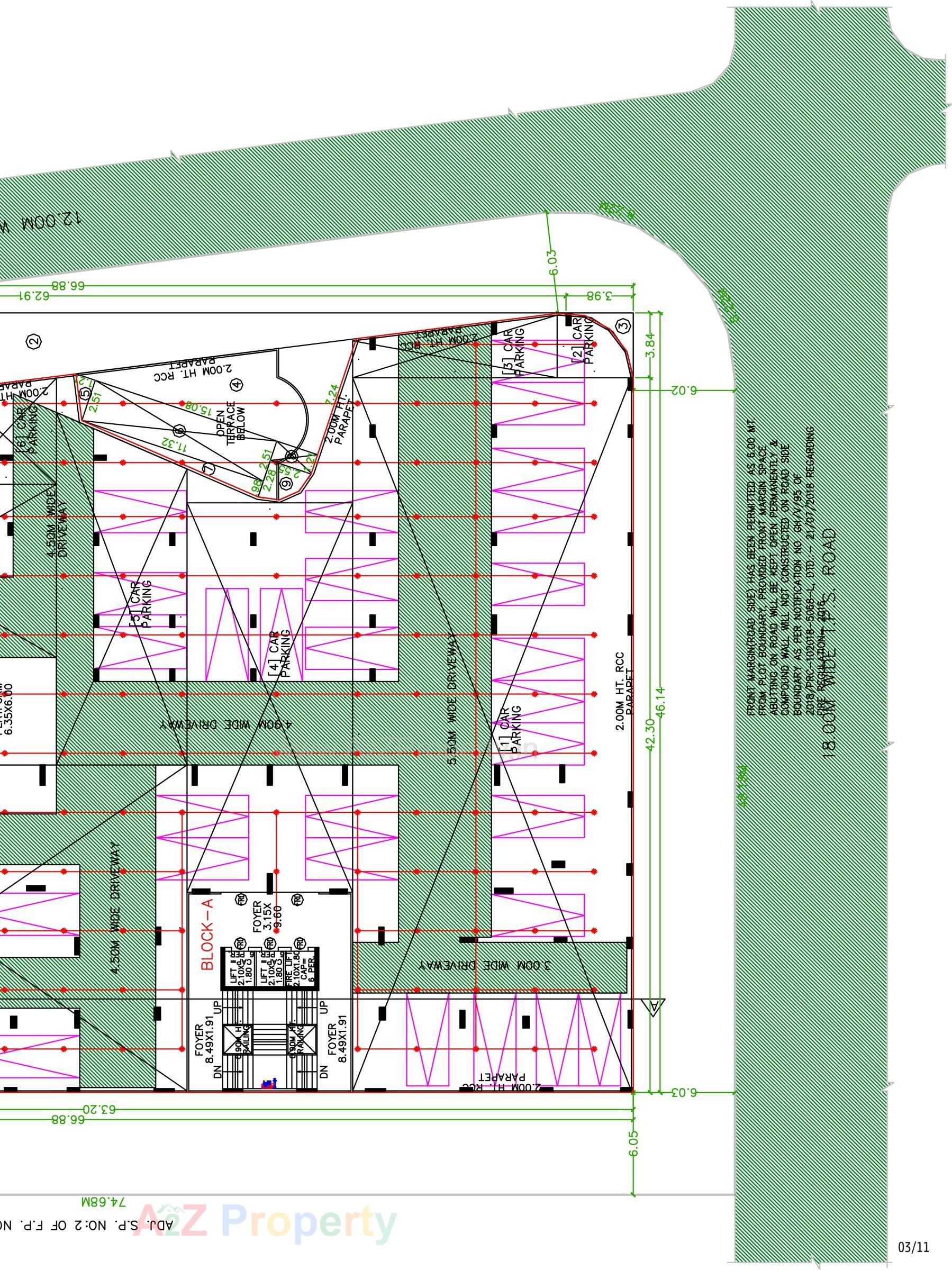 Layout of real estate project Treetop located at Thaltej, Ahmedabad, Gujarat