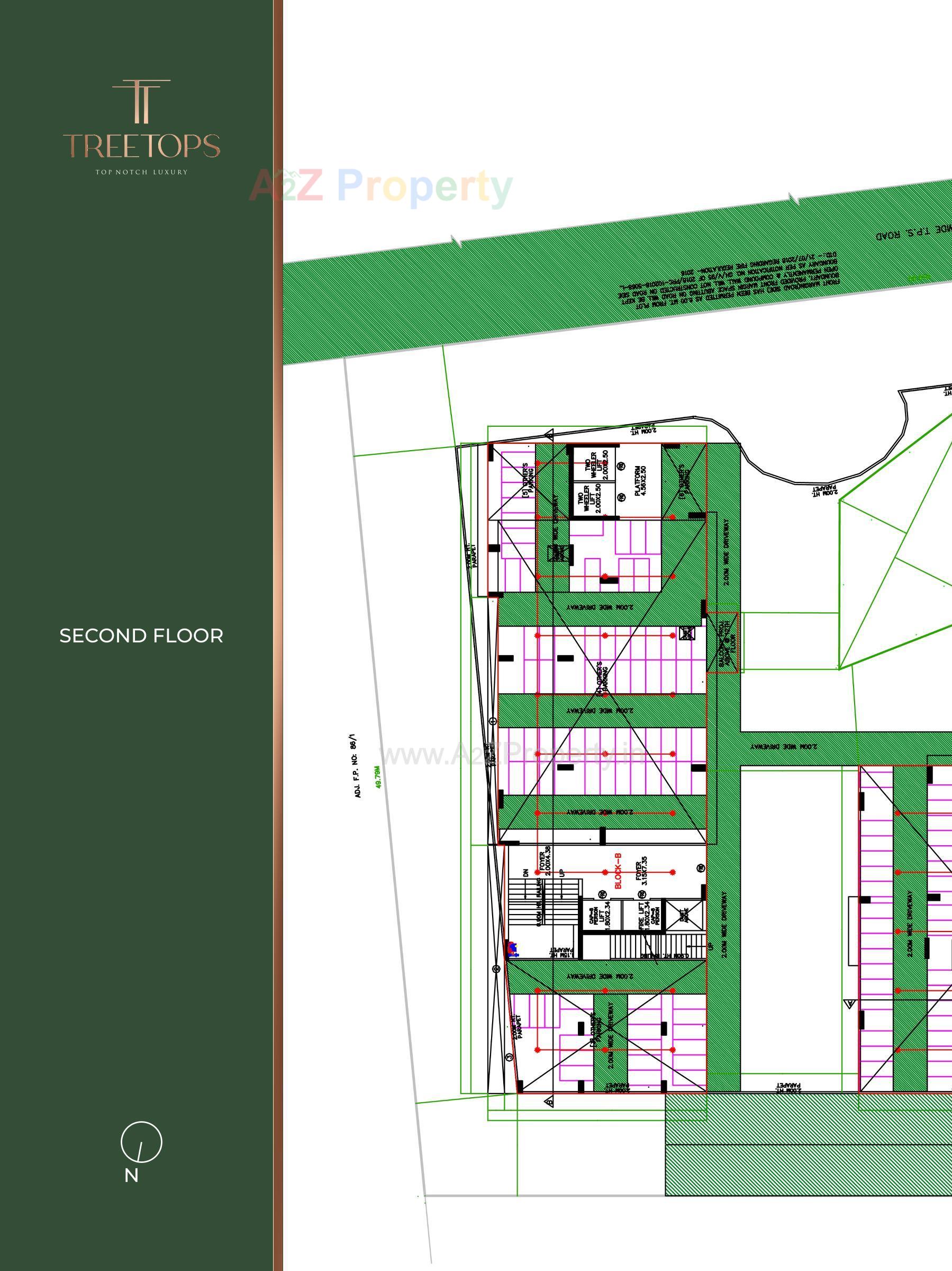 Layout of real estate project Treetop located at Thaltej, Ahmedabad, Gujarat
