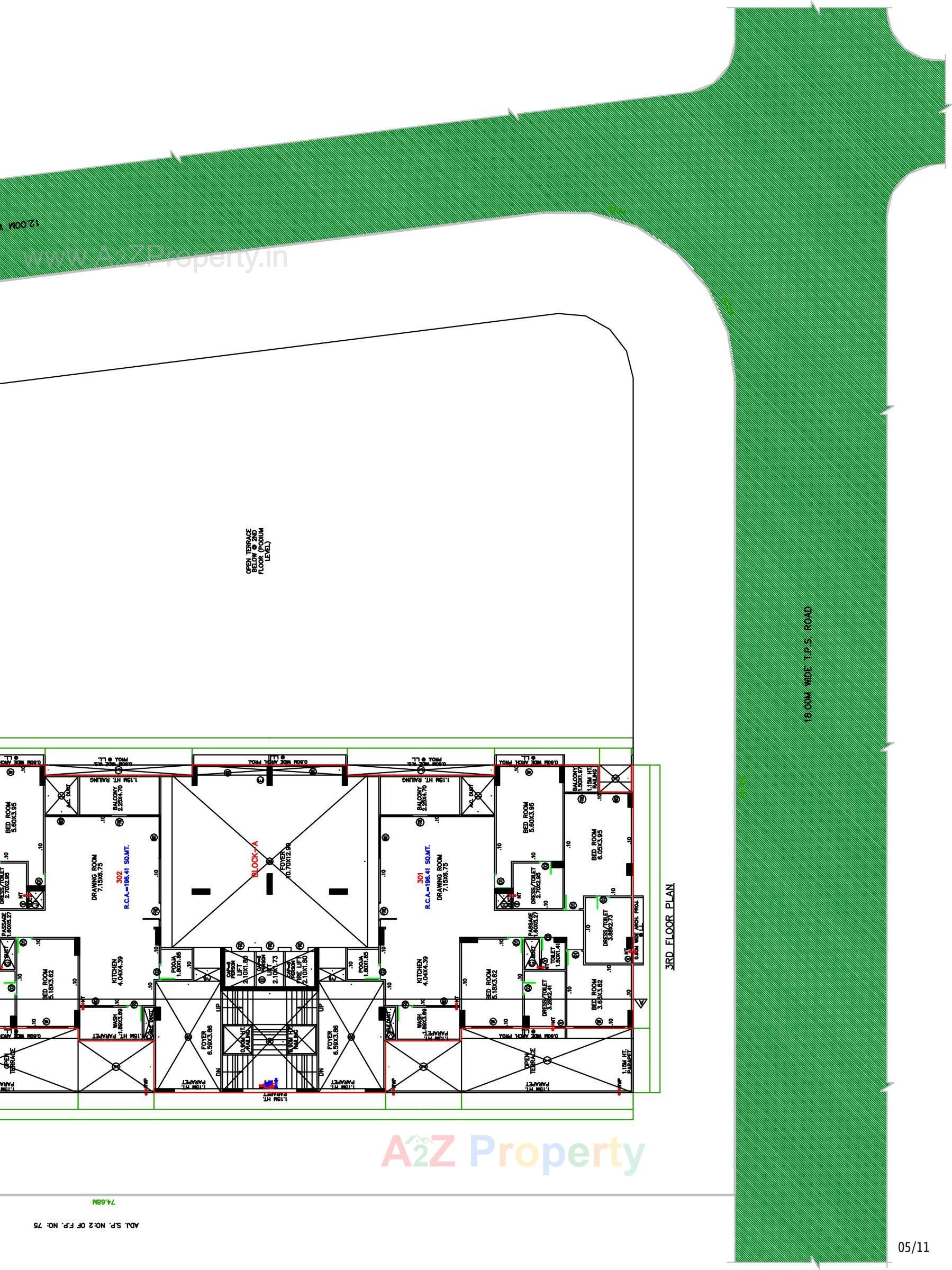 Layout of real estate project Treetop located at Thaltej, Ahmedabad, Gujarat