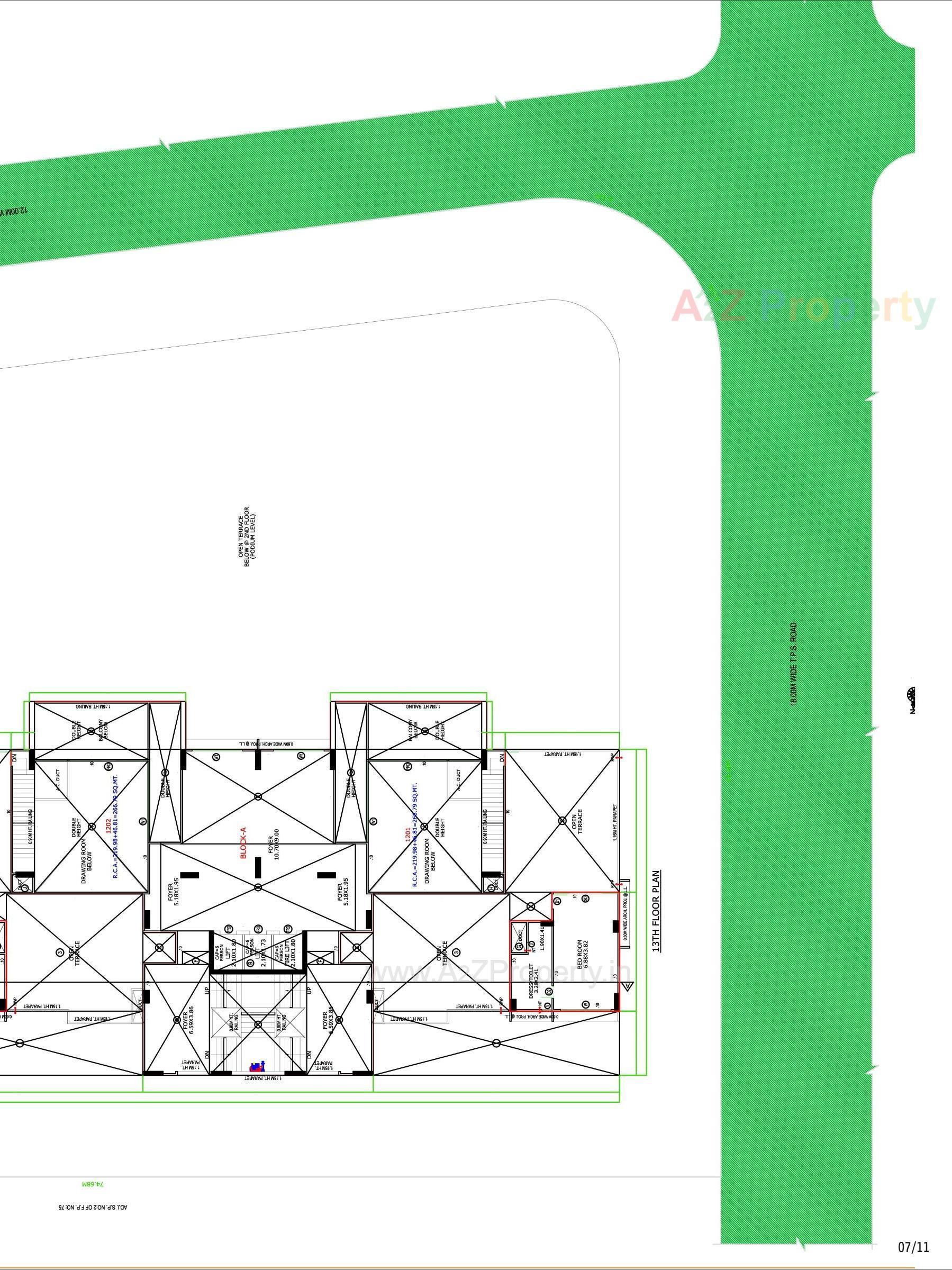 Layout of real estate project Treetop located at Thaltej, Ahmedabad, Gujarat