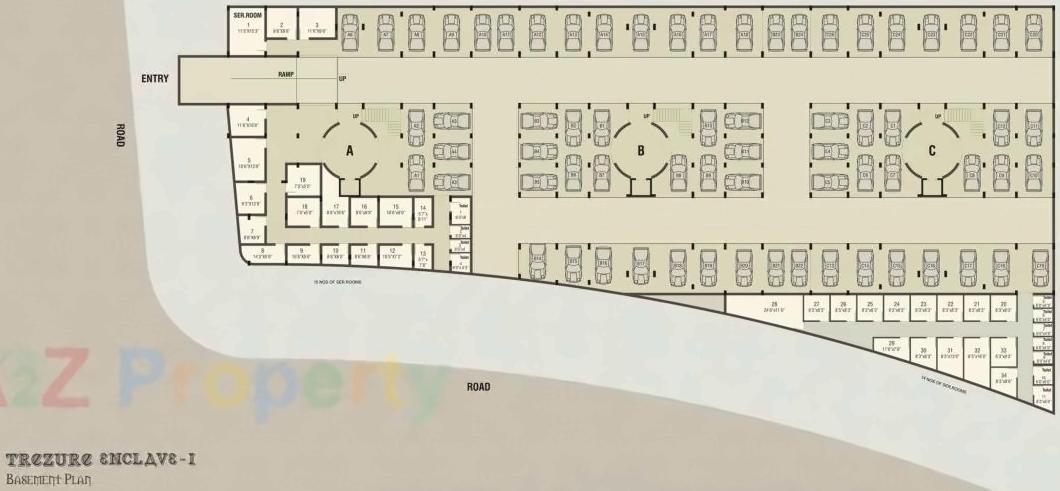 Layout of real estate project Trezure Enclave located at Shilaj, Ahmedabad, Gujarat