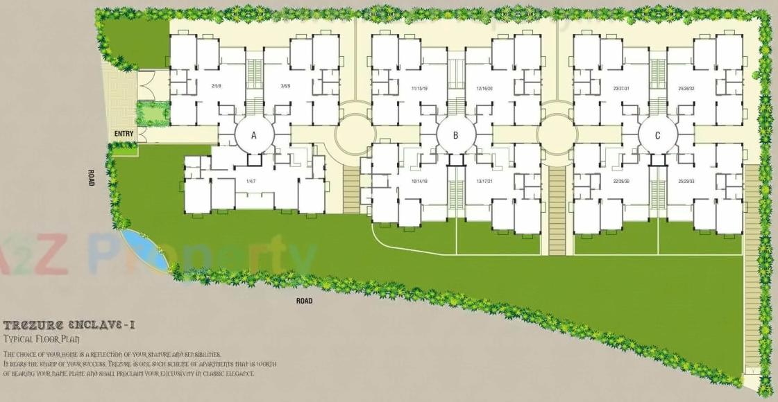 Layout of real estate project Trezure Enclave located at Shilaj, Ahmedabad, Gujarat