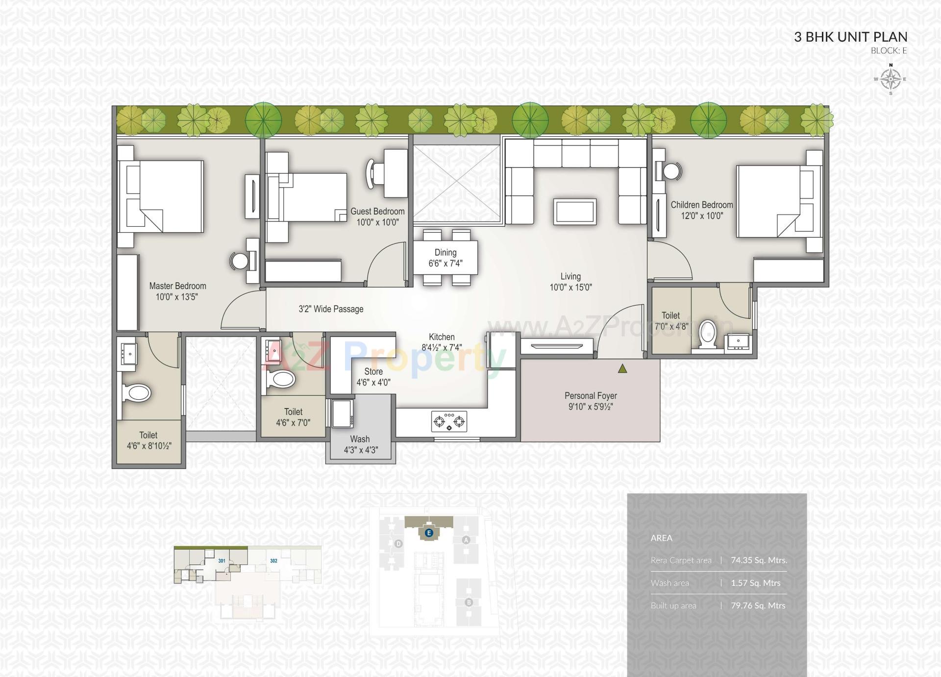 Layout of real estate project Trident Elanzza located at Khodiyar, Ahmedabad, Gujarat