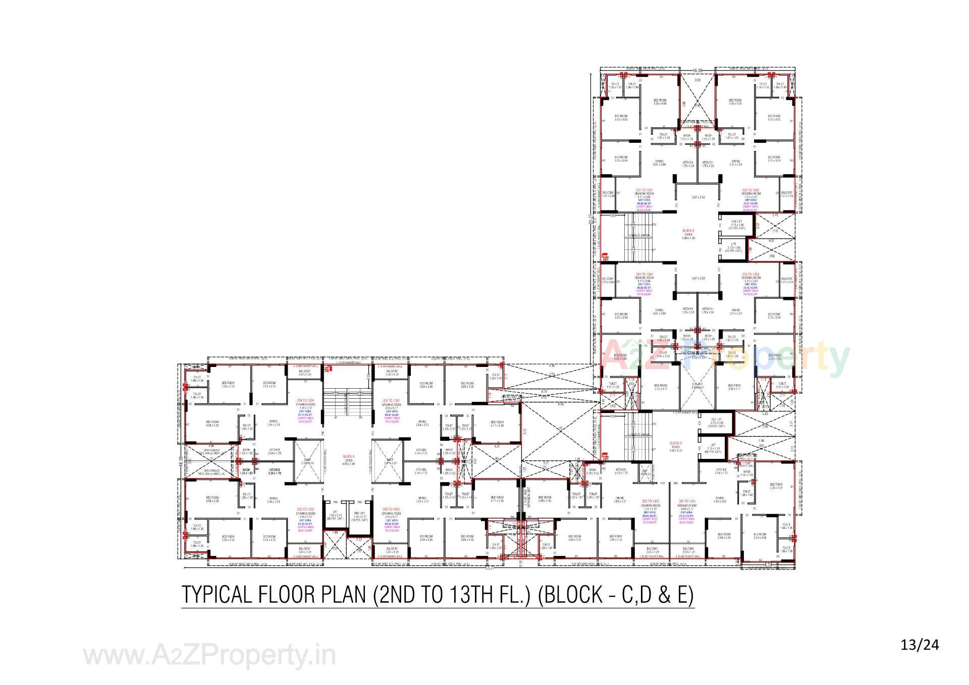 Layout of real estate project Trident Experia located at Khodiyar, Ahmedabad, Gujarat