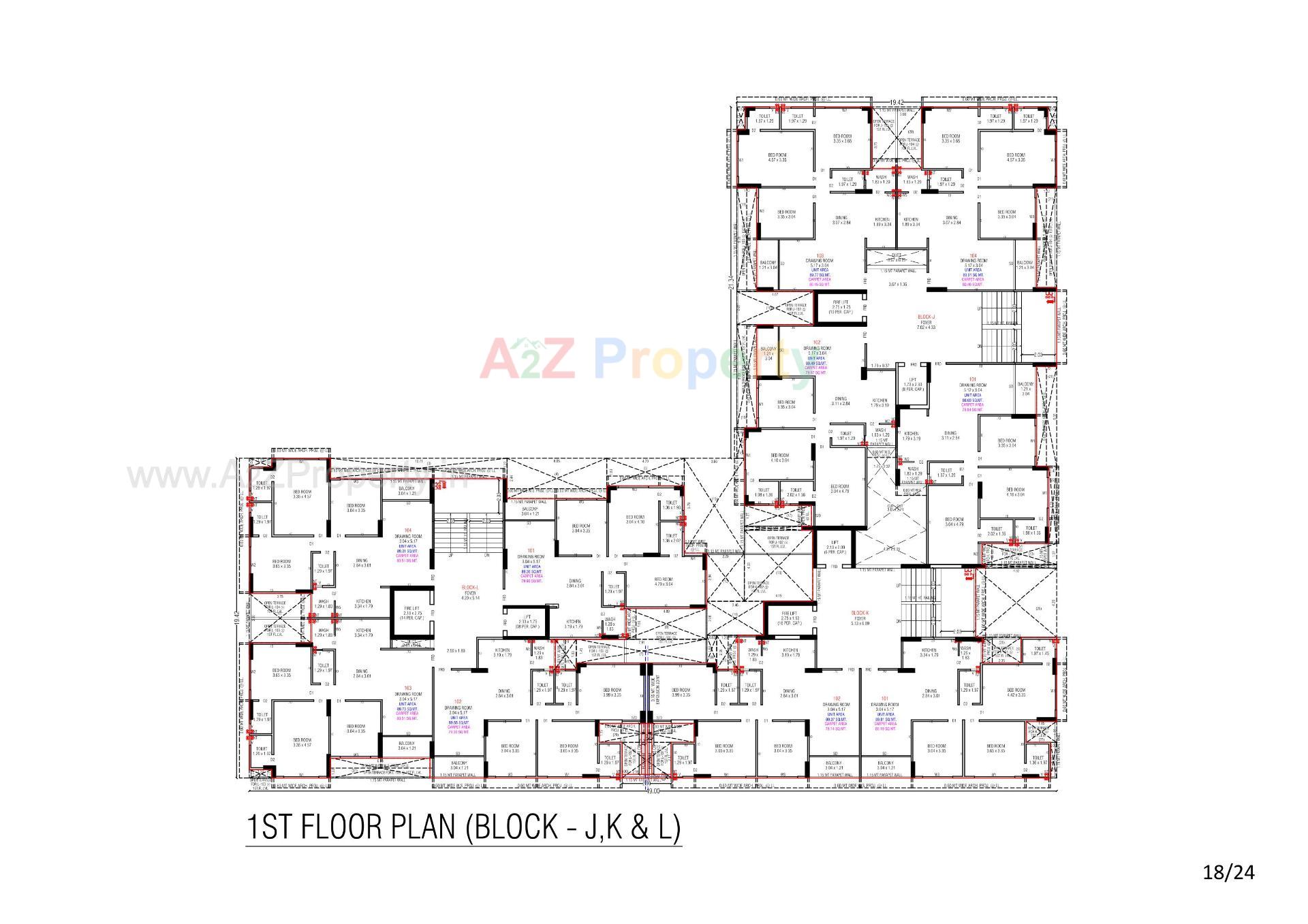 Layout of real estate project Trident Experia located at Khodiyar, Ahmedabad, Gujarat