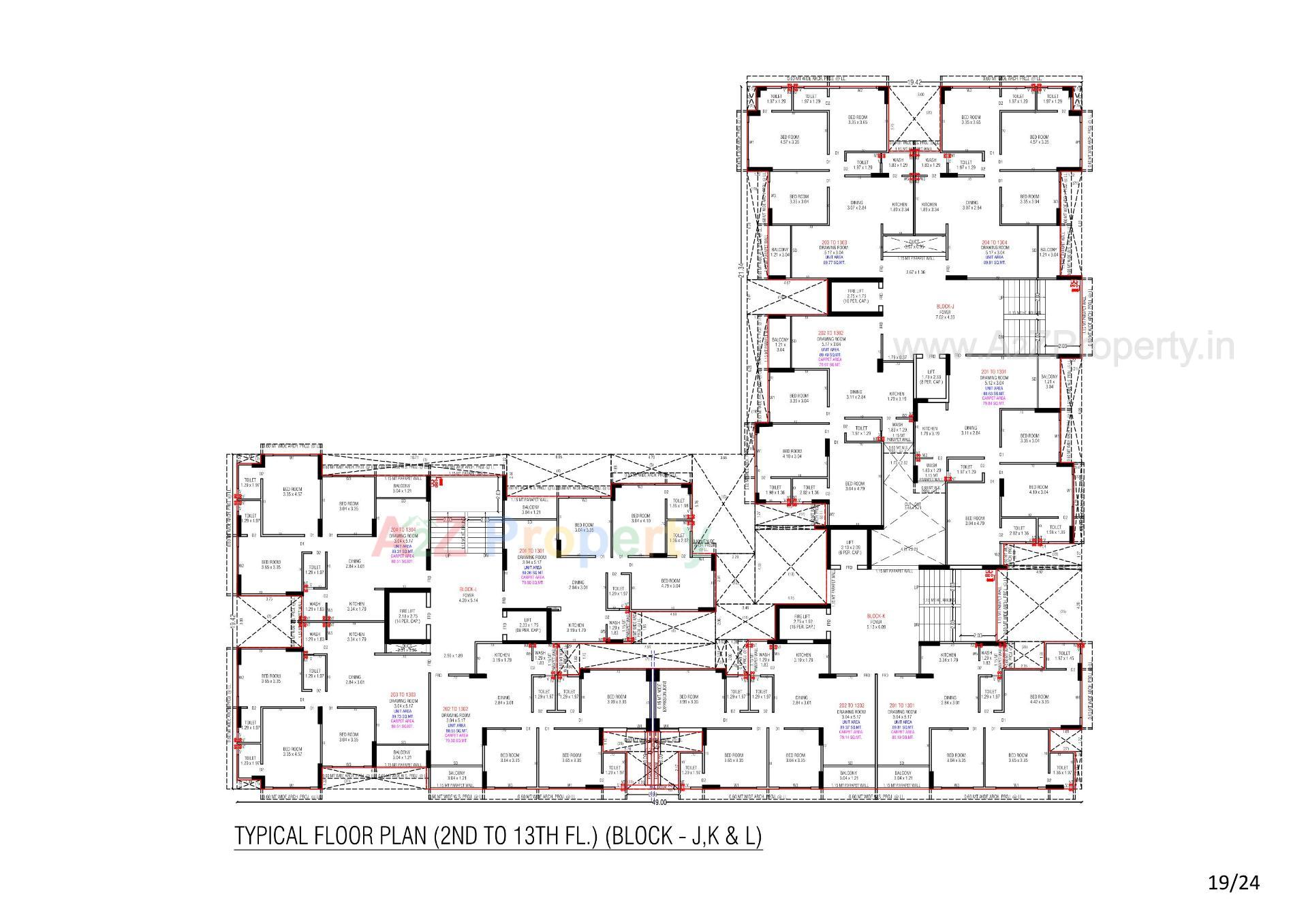 Layout of real estate project Trident Experia located at Khodiyar, Ahmedabad, Gujarat
