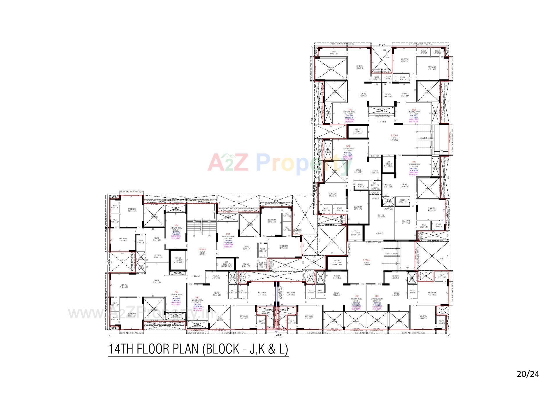 Layout of real estate project Trident Experia located at Khodiyar, Ahmedabad, Gujarat