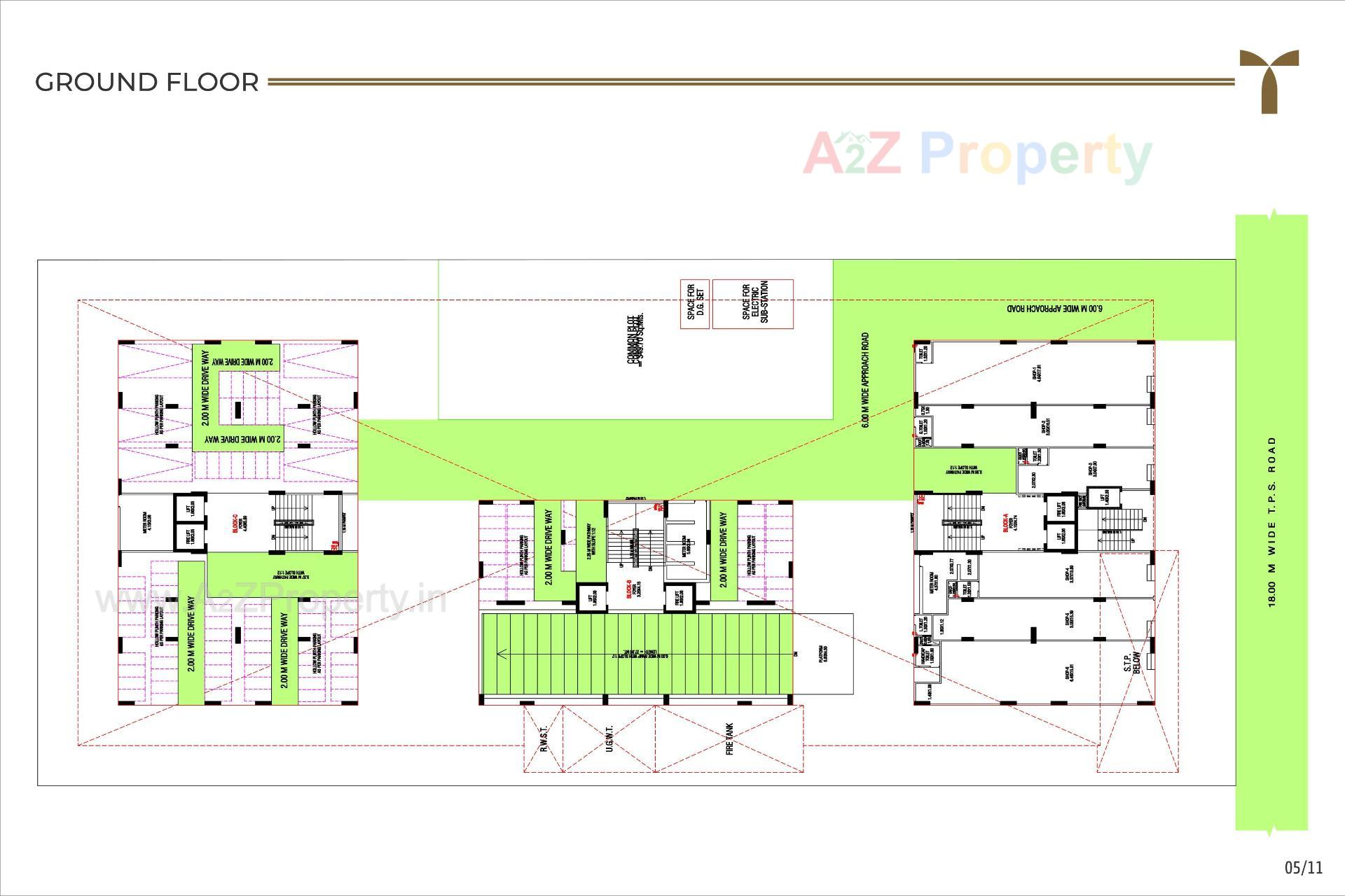 Layout of real estate project Trinity Sky located at Ghuma, Ahmedabad, Gujarat