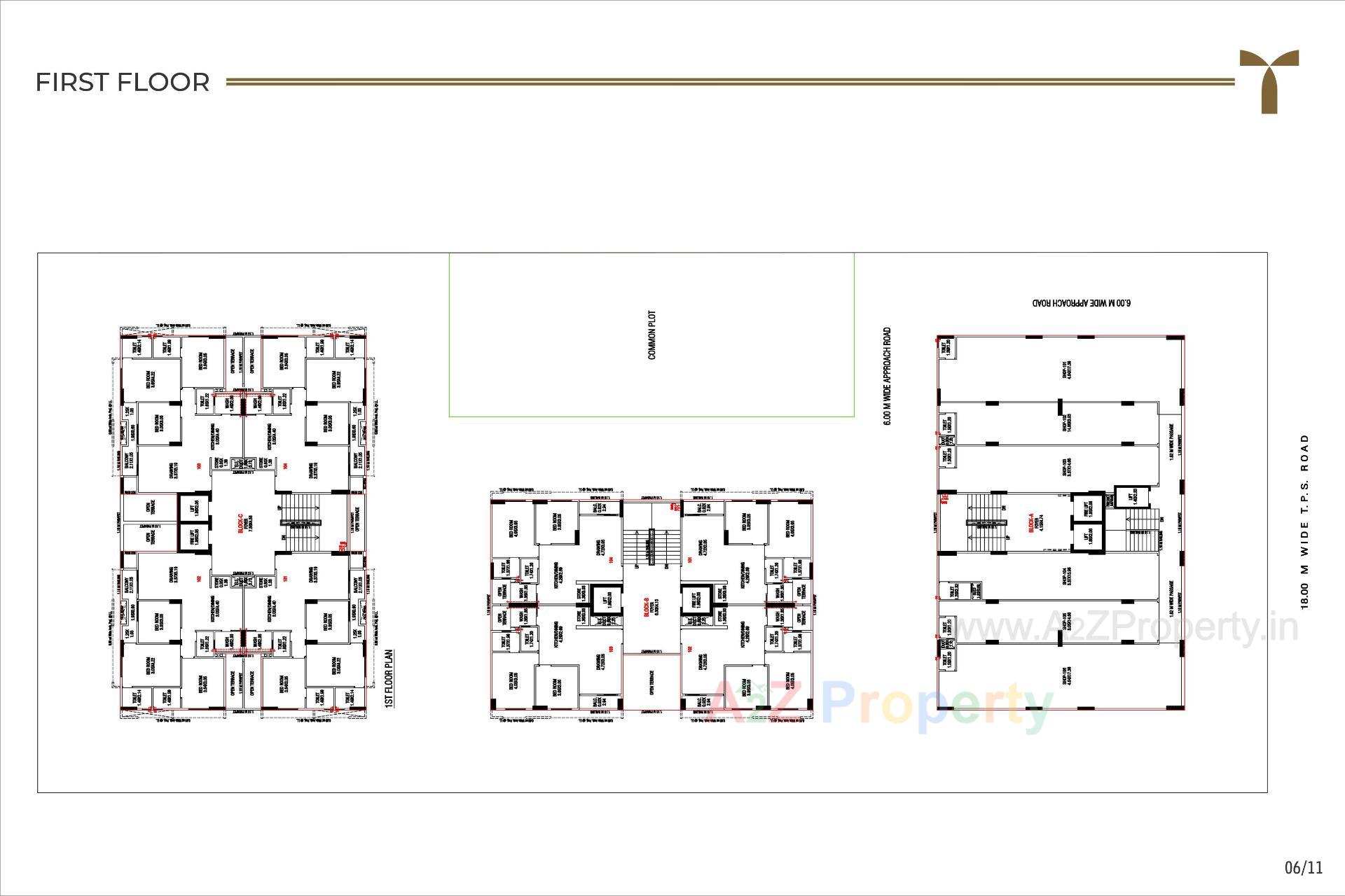 Layout of real estate project Trinity Sky located at Ghuma, Ahmedabad, Gujarat