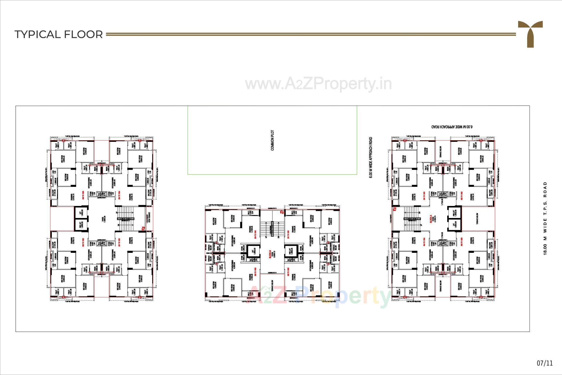Layout of real estate project Trinity Sky located at Ghuma, Ahmedabad, Gujarat