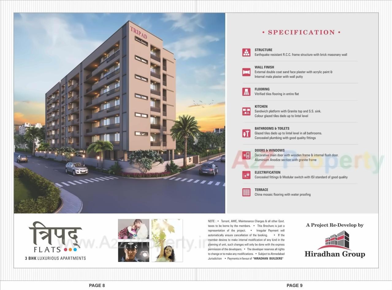 3D Elevation of real estate project Tripad Flat located at Paldi, Ahmedabad, Gujarat