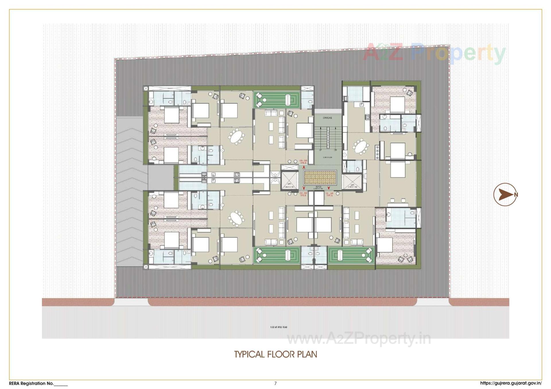 Layout of real estate project Triveni 1five located at Vejalpur, Ahmedabad, Gujarat
