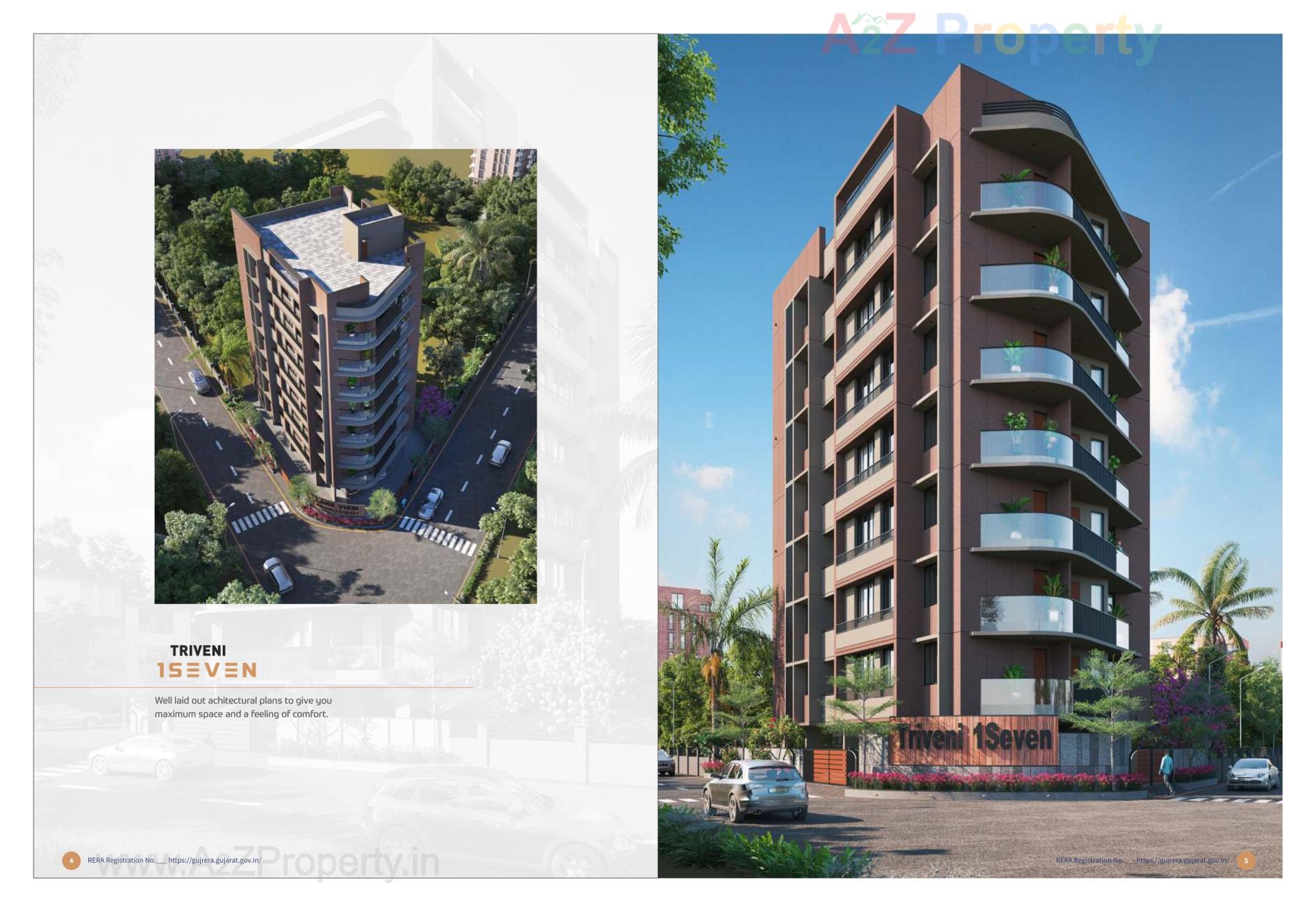 3D Elevation of real estate project Triveni 1seven located at Rajpur-hirpur, Ahmedabad, Gujarat