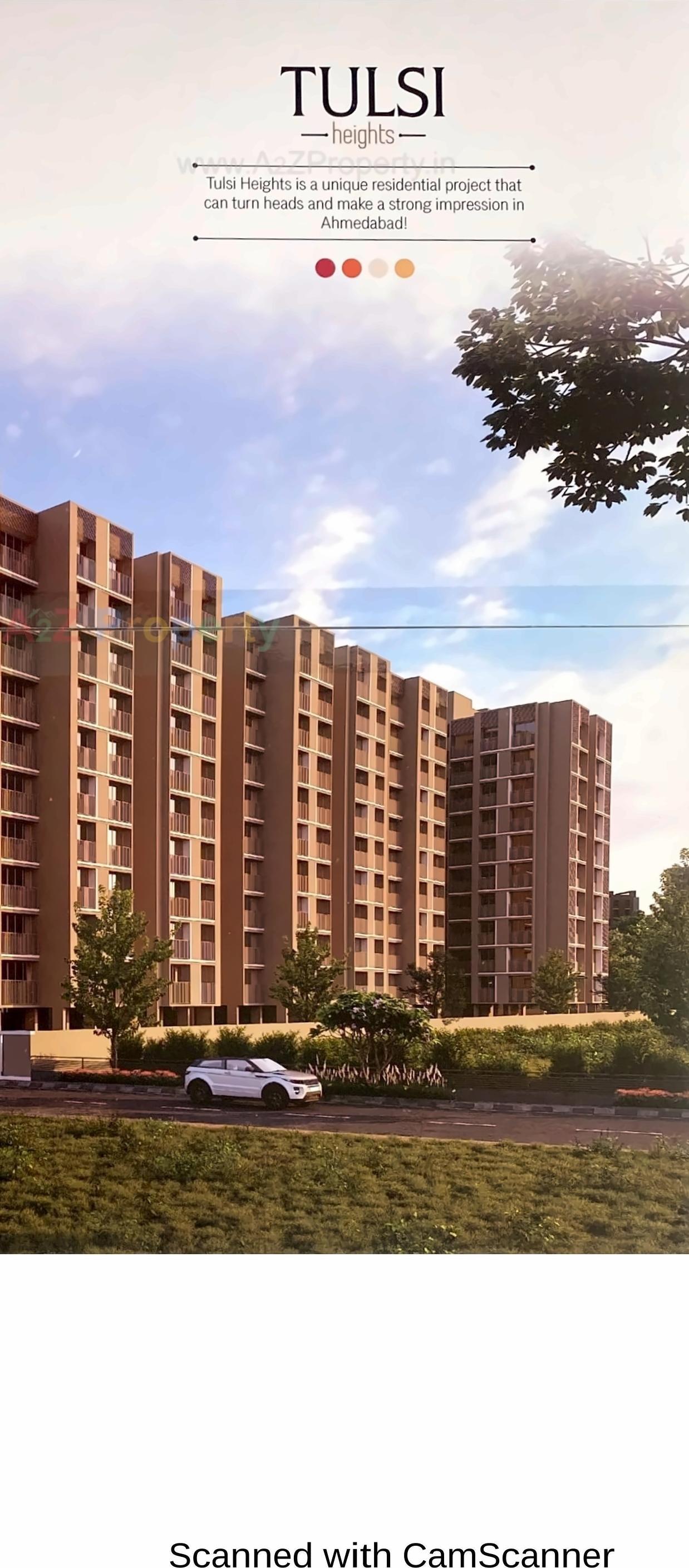 3D Elevation of real estate project Tulsi Heights located at Tragad, Ahmedabad, Gujarat
