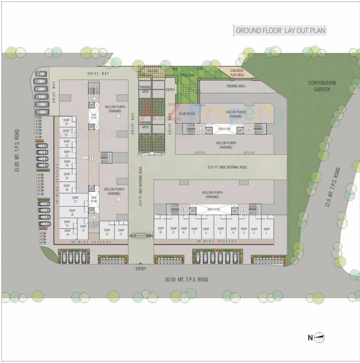 Layout of real estate project Tulsi Residency located at City, Ahmedabad, Gujarat