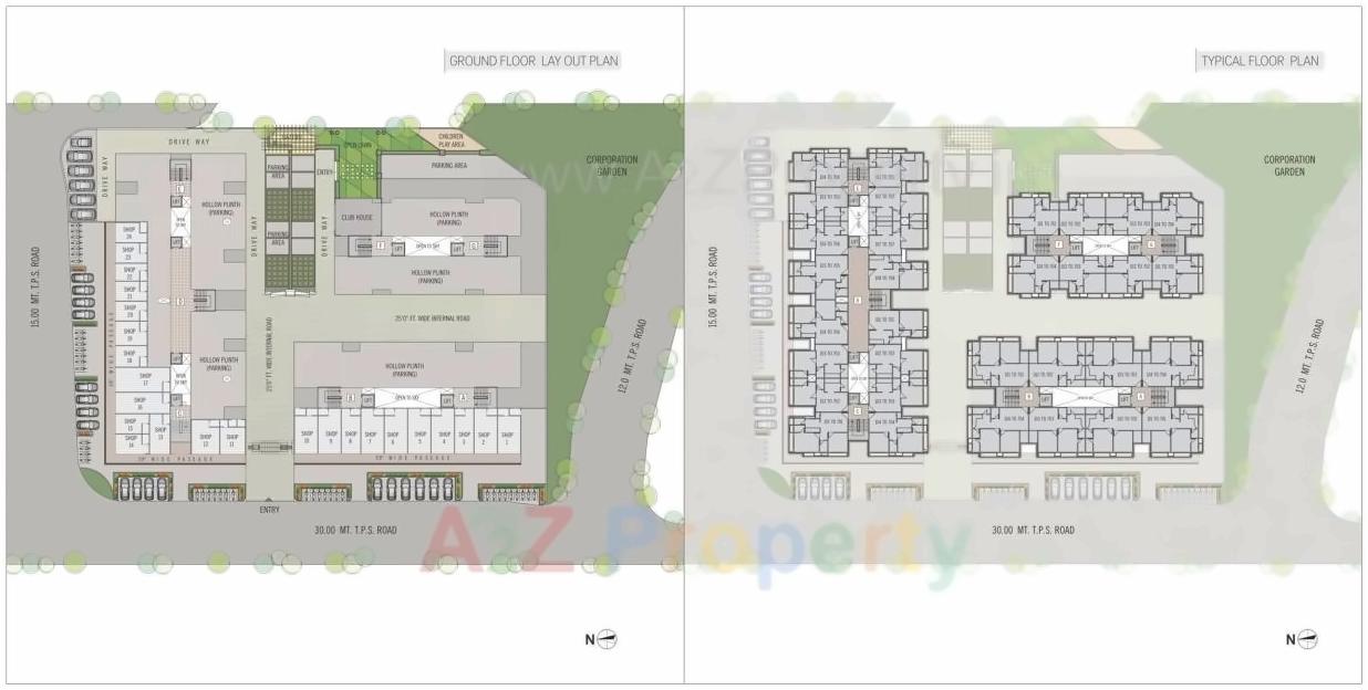 Layout of real estate project Tulsi Residency located at City, Ahmedabad, Gujarat