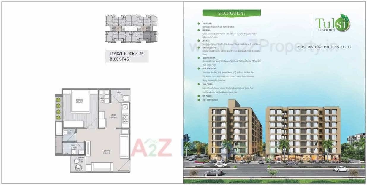 Layout of real estate project Tulsi Residency located at City, Ahmedabad, Gujarat
