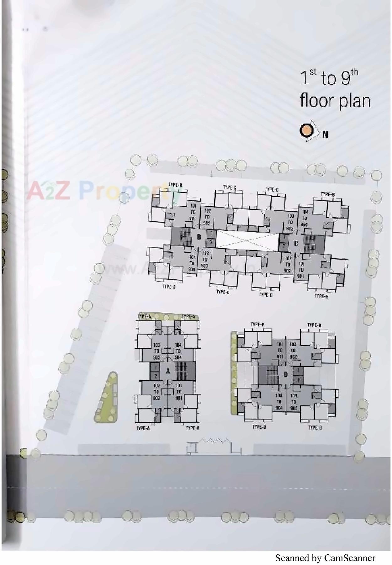 Layout of real estate project Tulsi Status located at Tragad, Ahmedabad, Gujarat