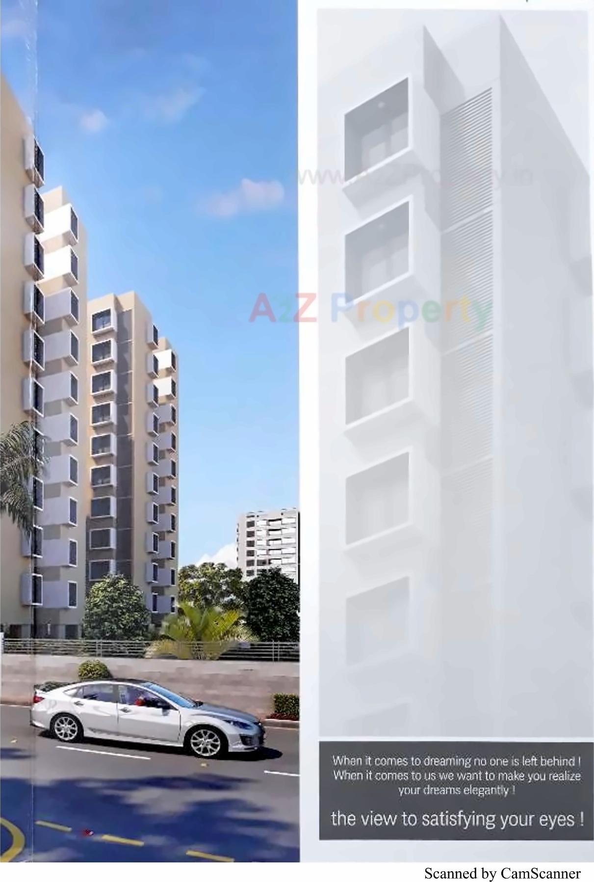 3D Elevation of real estate project Tulsi Status located at Tragad, Ahmedabad, Gujarat