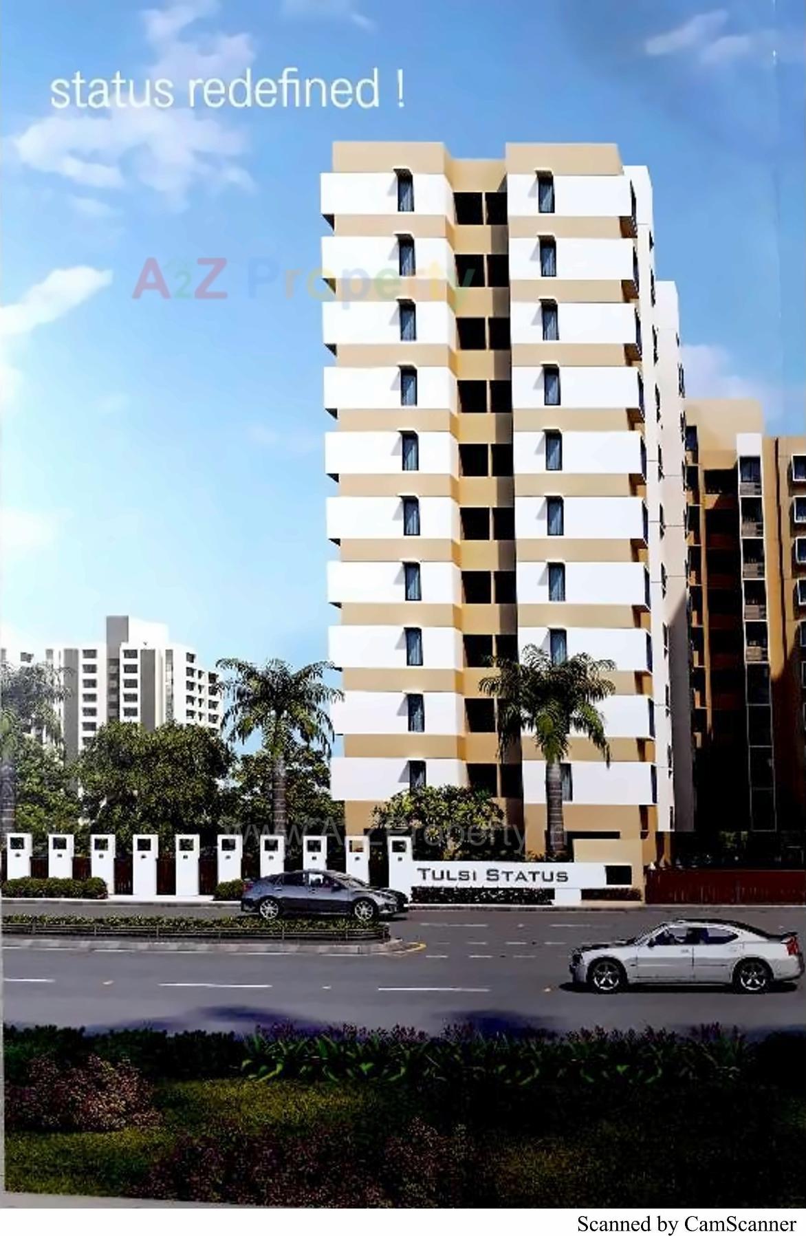 3D Elevation of real estate project Tulsi Status located at Tragad, Ahmedabad, Gujarat